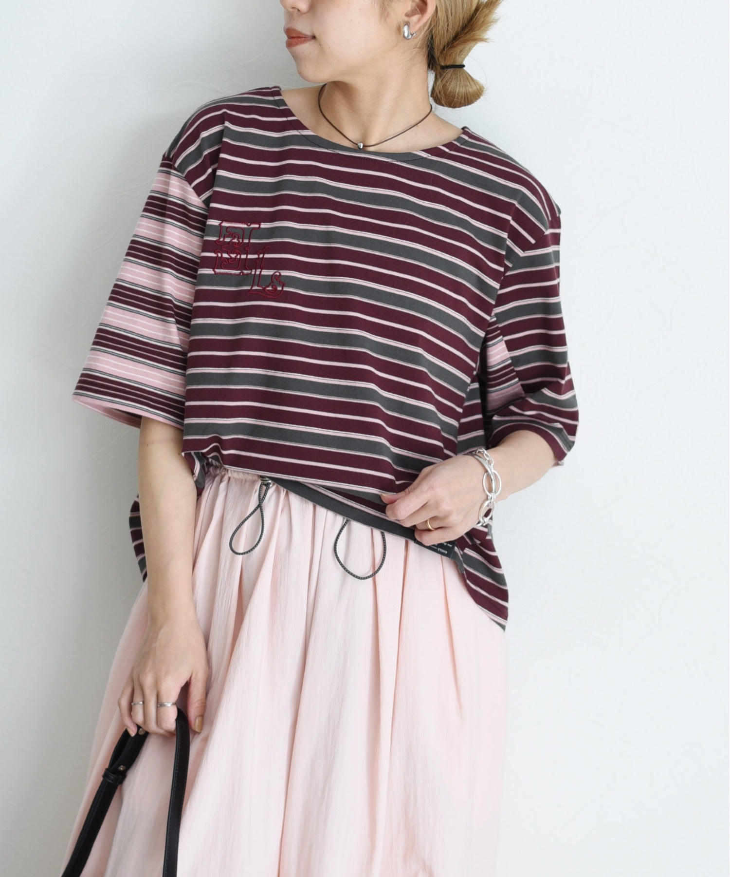 Japan Brand - Border Patchwork Encropped T-Shirt (3 colors)