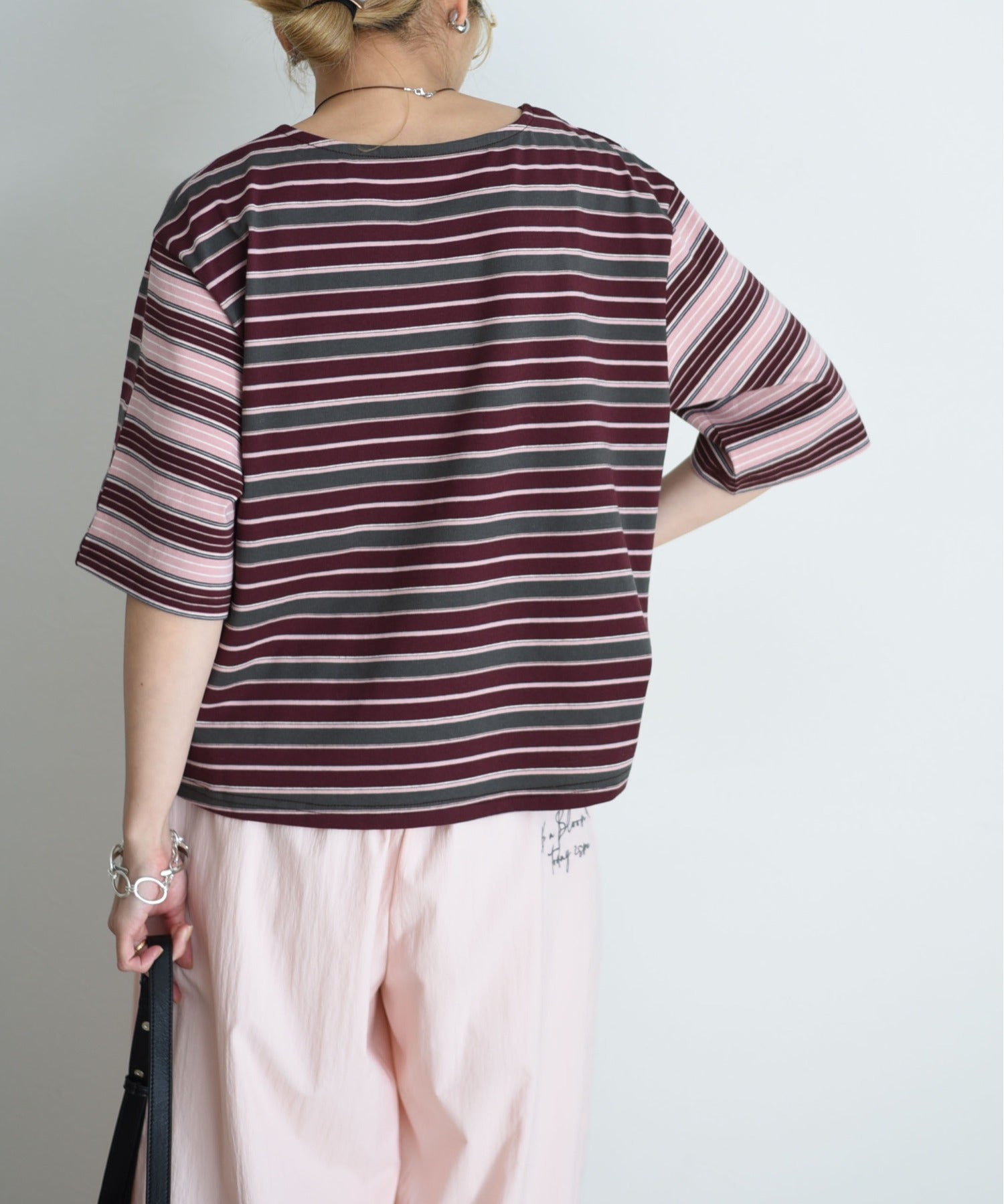 Japan Brand - Border Patchwork Encropped T-Shirt (3 colors)