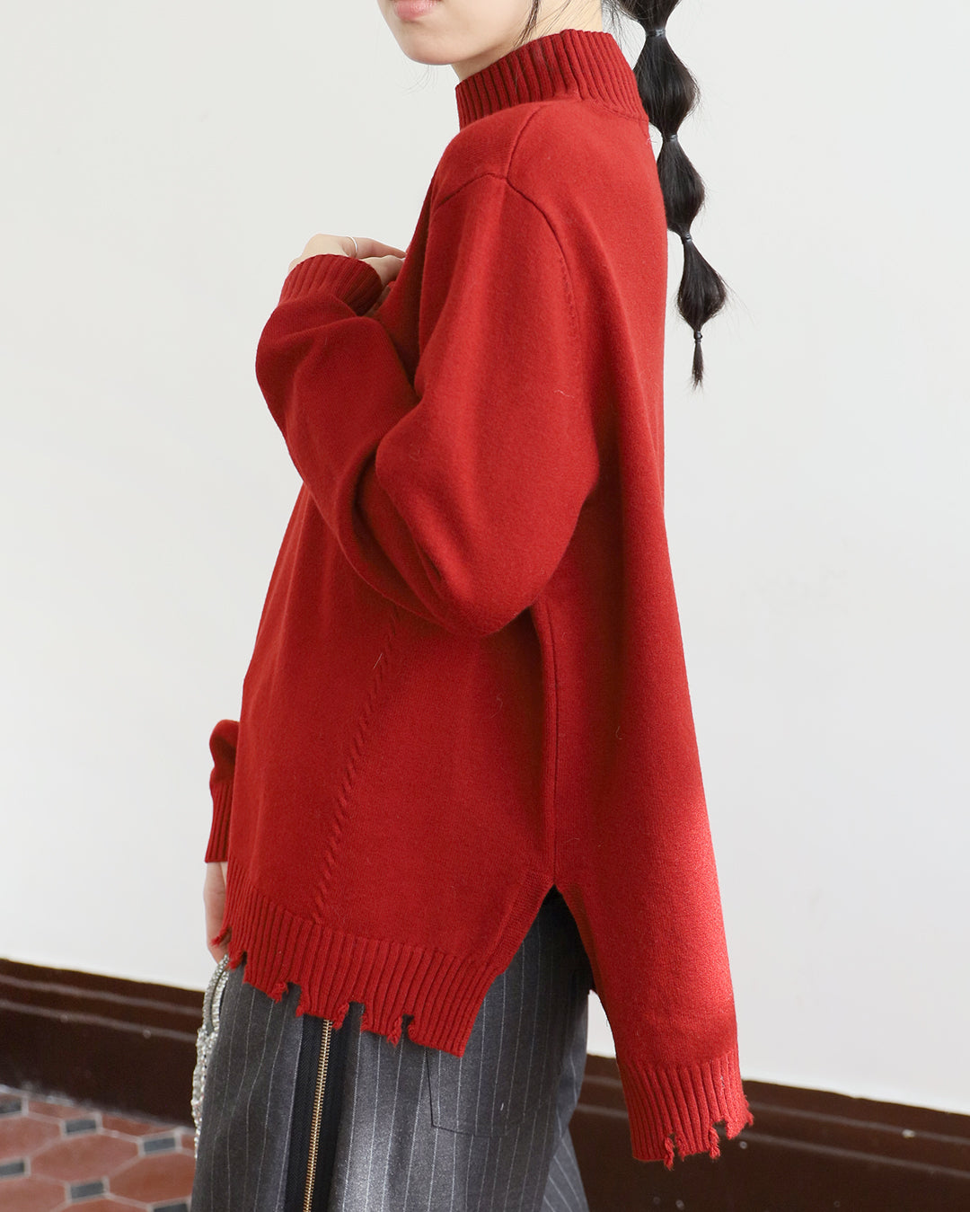 Ripped Hem Knit Top (4 colors)