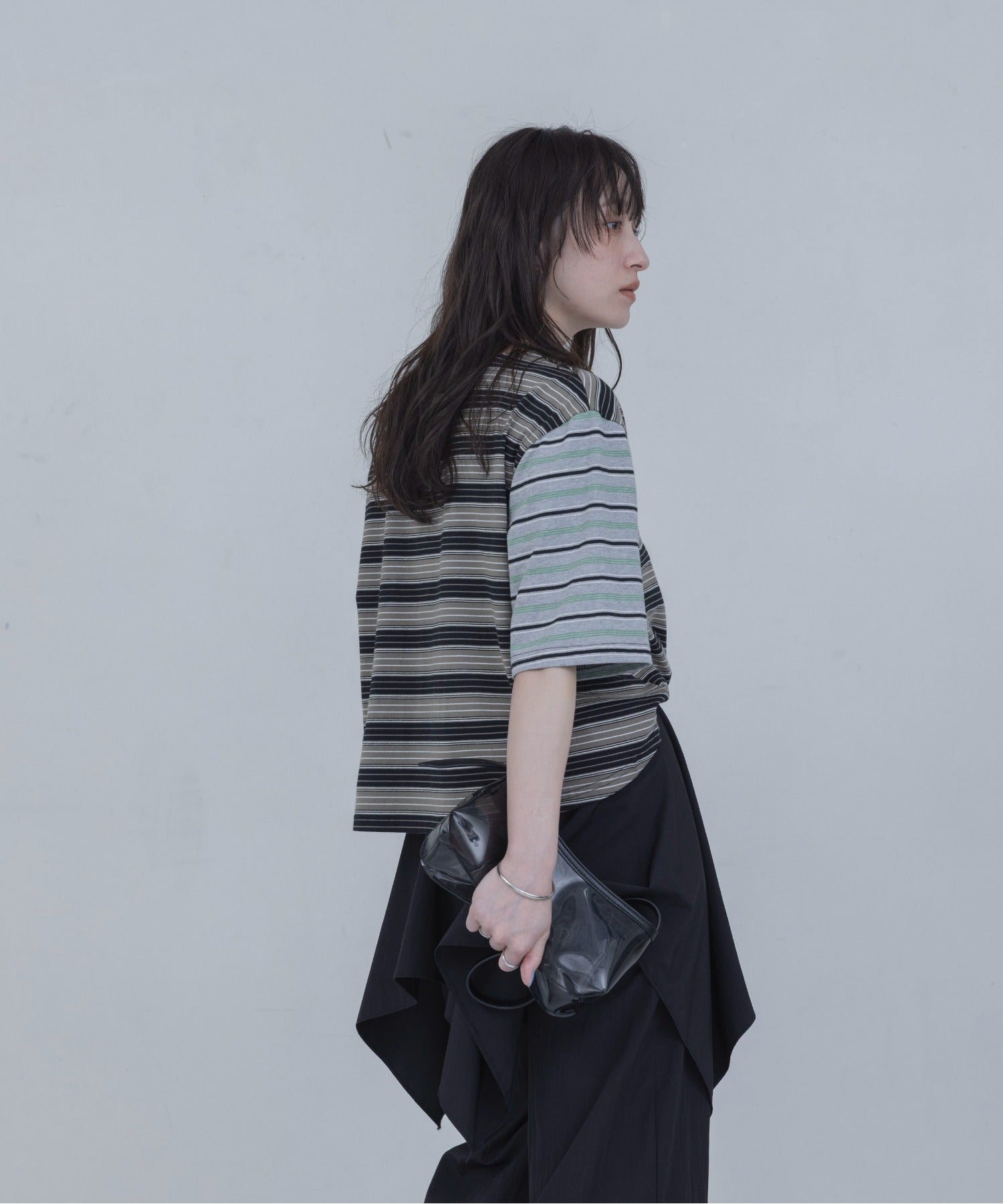 Japan Brand - Border Patchwork Encropped T-Shirt (3 colors)
