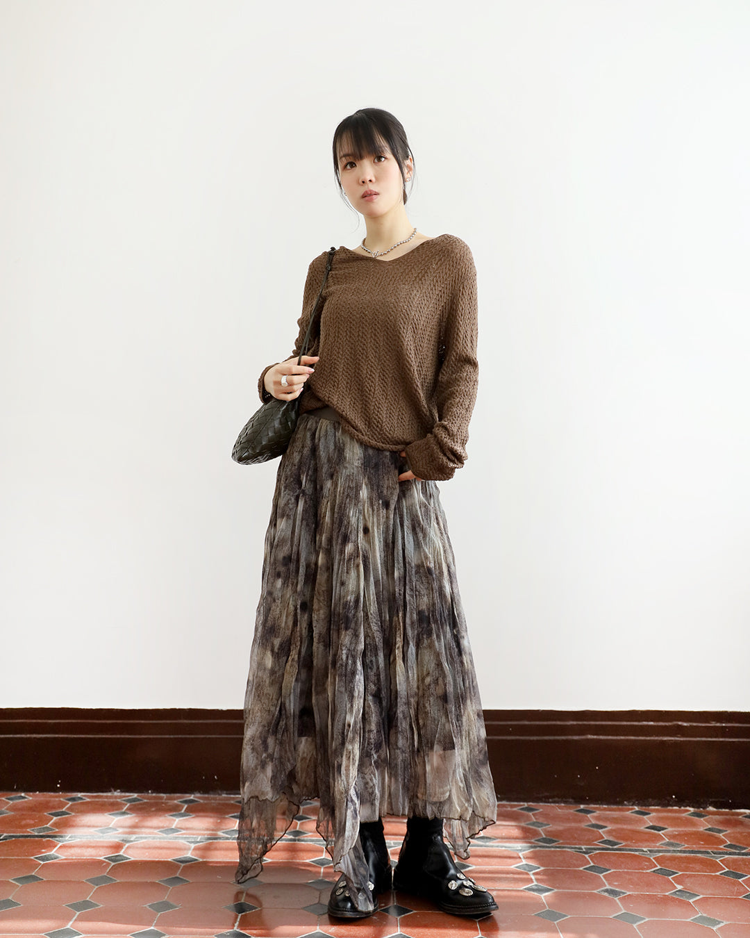 Asymmetric Pattern Skirt