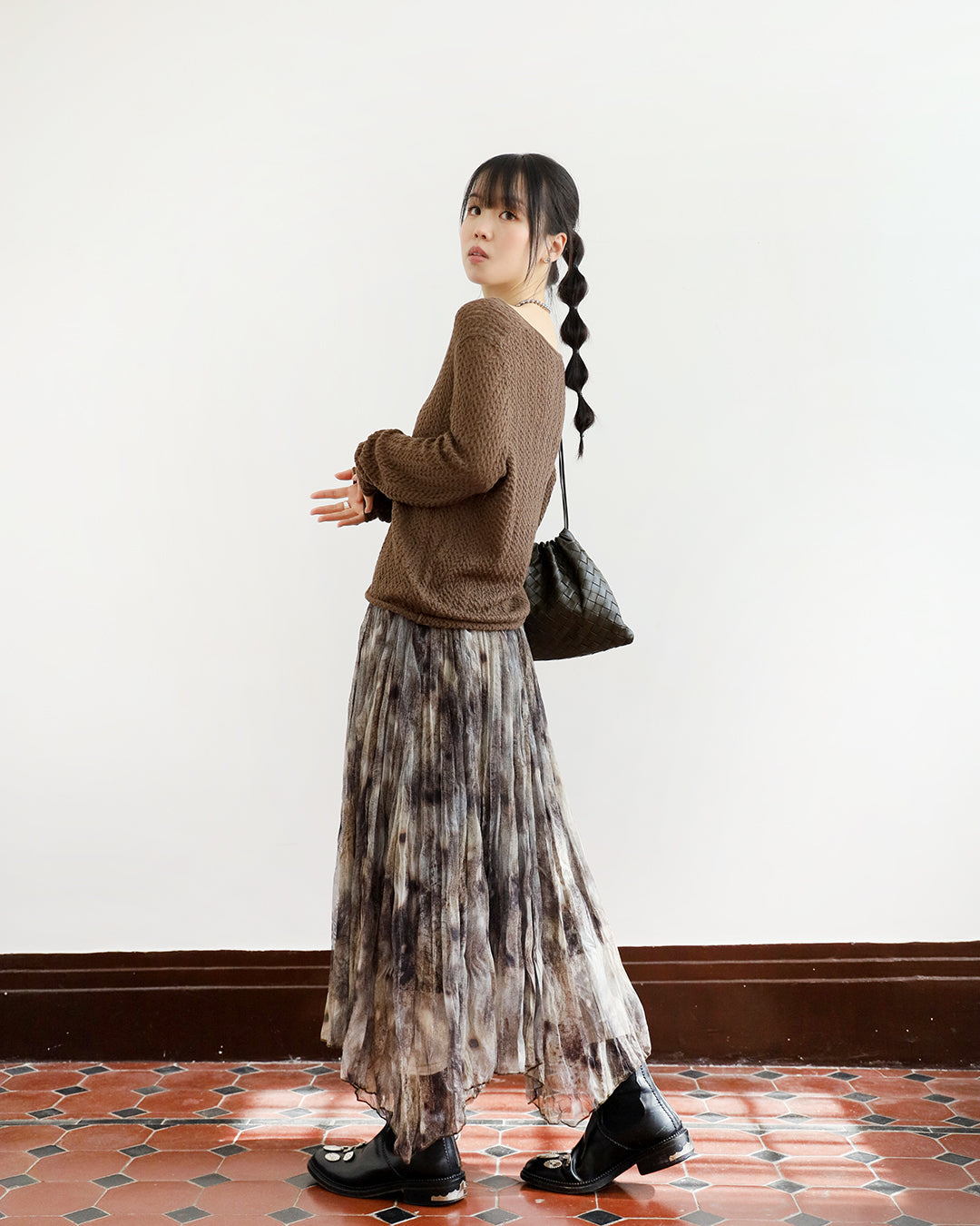 Asymmetric Pattern Skirt