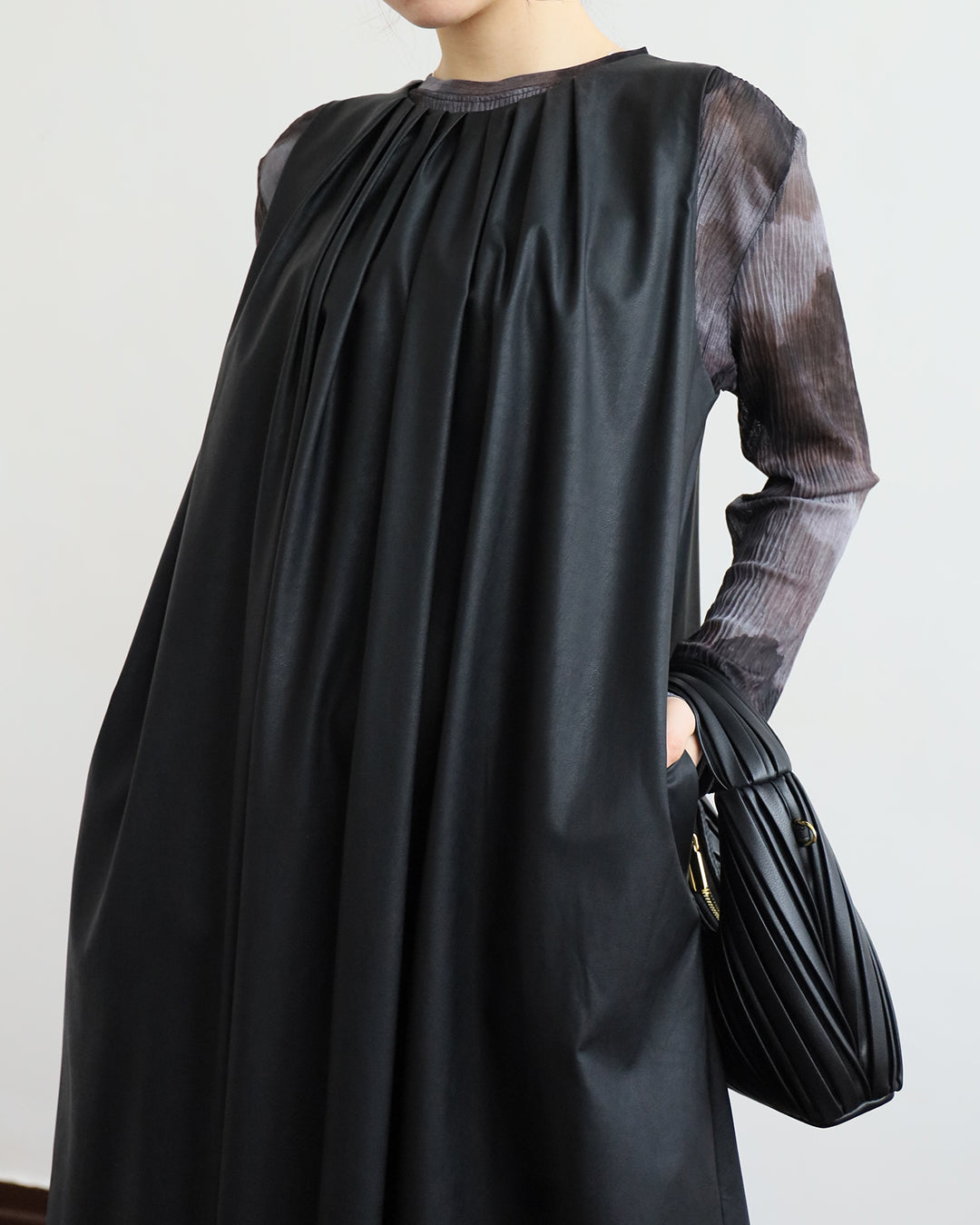 Faux Leather Dress (2 color)
