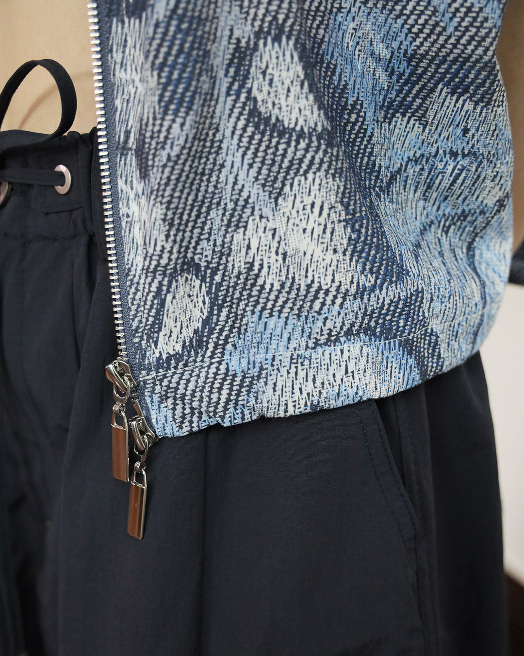 Denim-Look Blue Pattern Vest