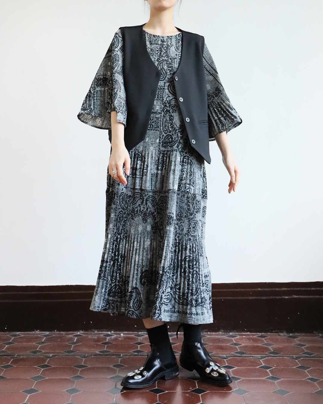 Japan Brand - Paisley Pleated Dress