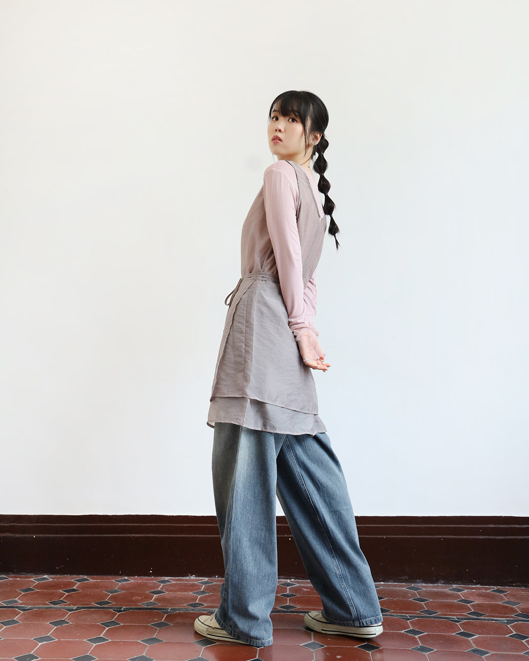 Sheer Vest  + Wrap Skirt (Set) (2 color)