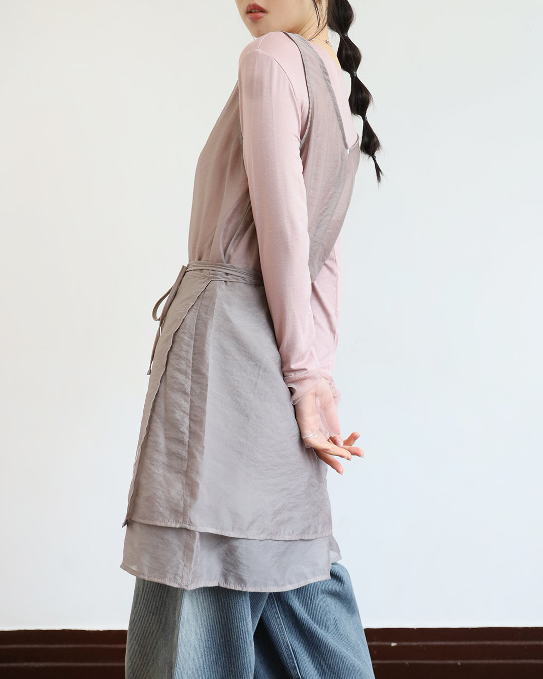 Sheer Vest  + Wrap Skirt (Set) (2 color)