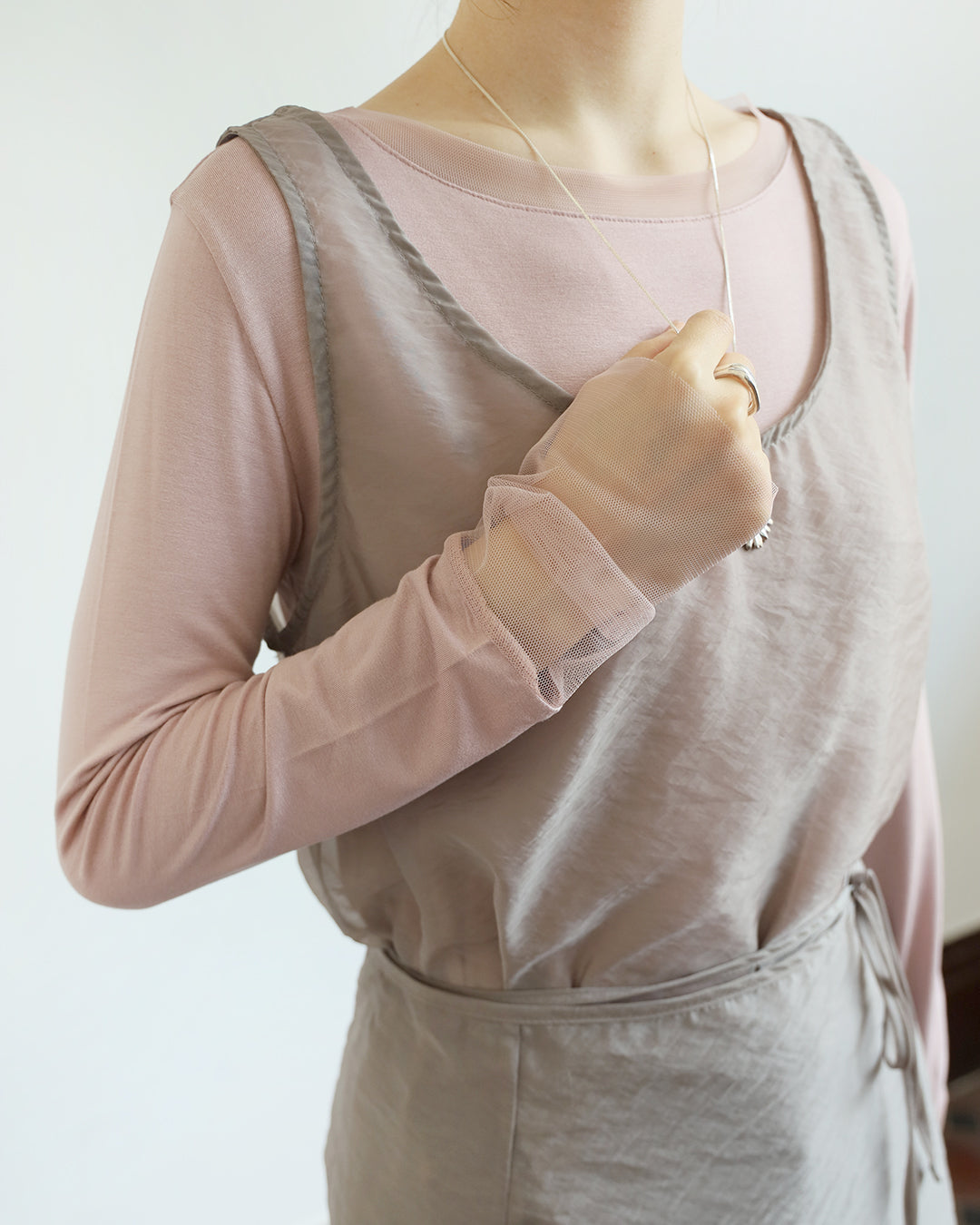 Mesh Trimmed Top (6 color)