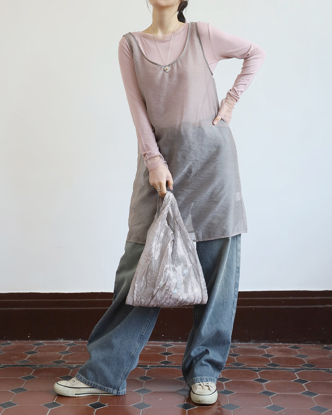 Sheer Vest  + Wrap Skirt (Set) (2 color)