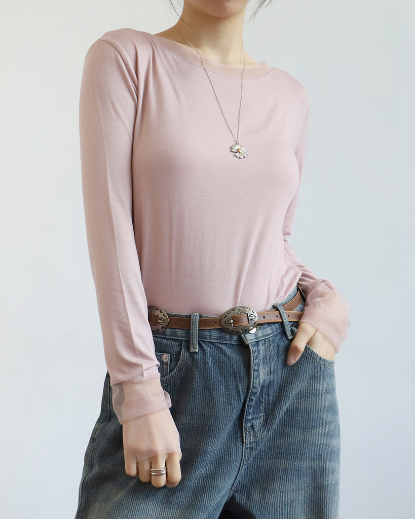 Mesh Trimmed Top (6 color)