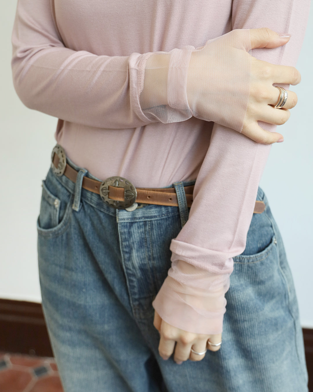 Mesh Trimmed Top (6 color)