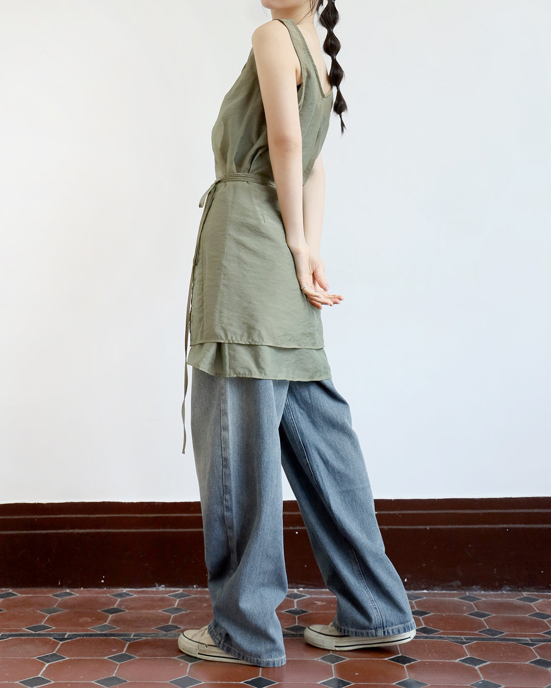 Sheer Vest  + Wrap Skirt (Set) (2 color)