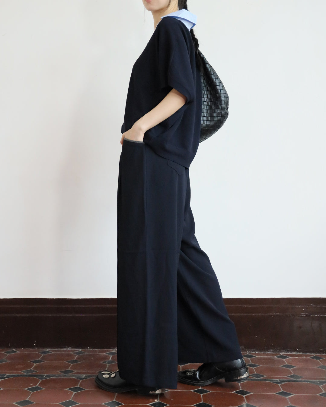 Summer Knitwear w/ Striped Collar