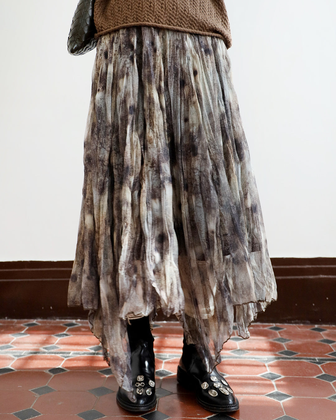 Asymmetric Pattern Skirt