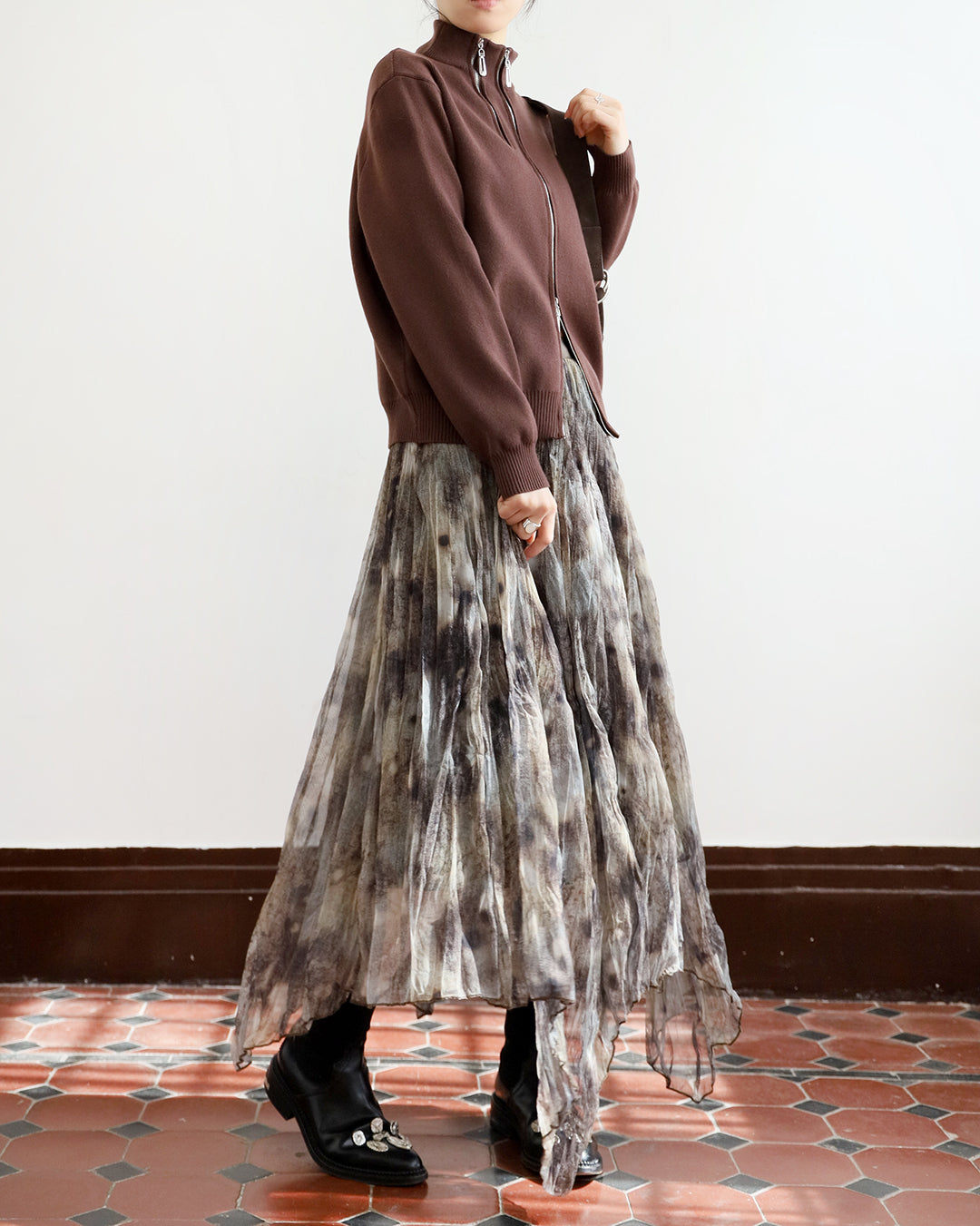 Asymmetric Pattern Skirt