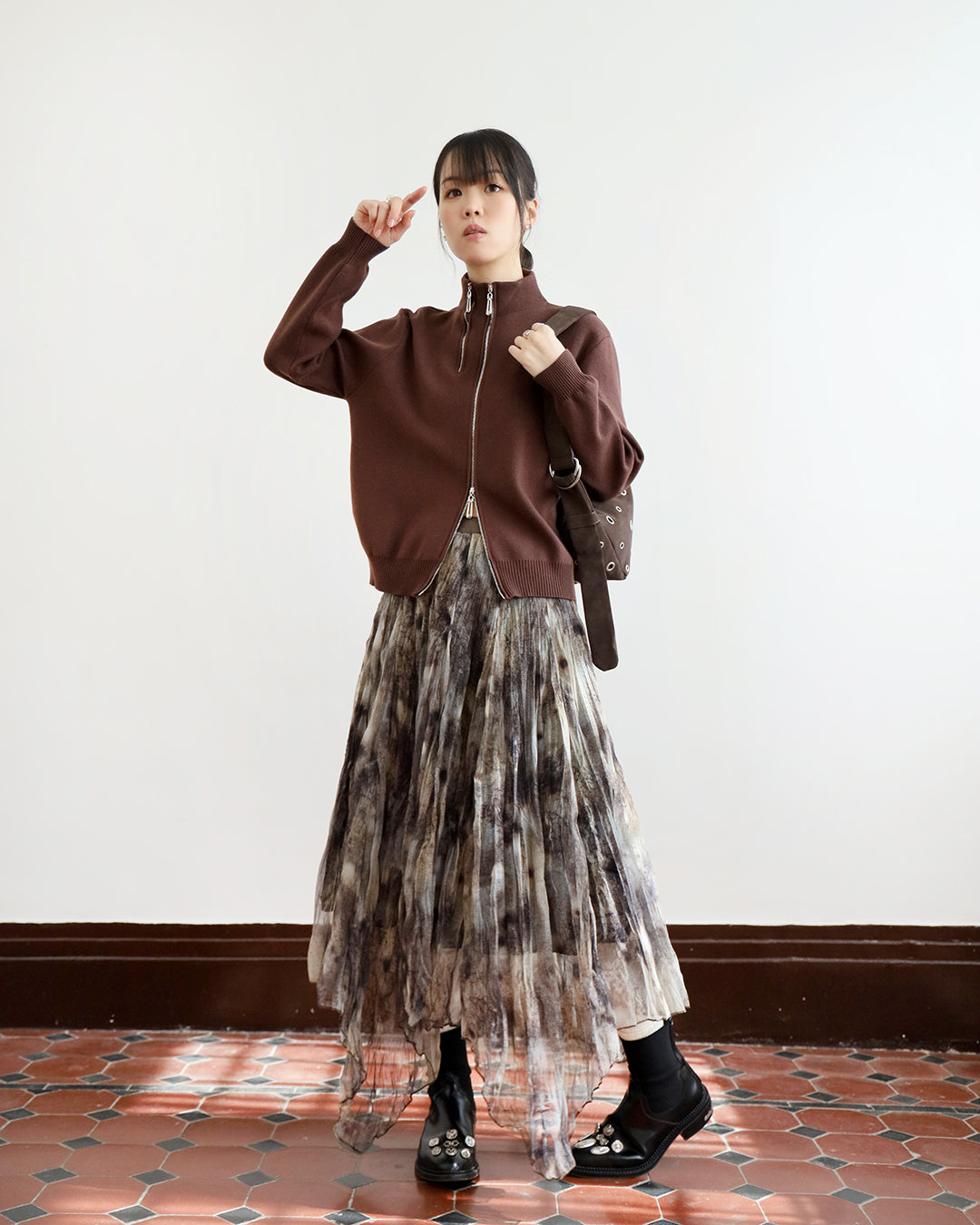 Asymmetric Pattern Skirt