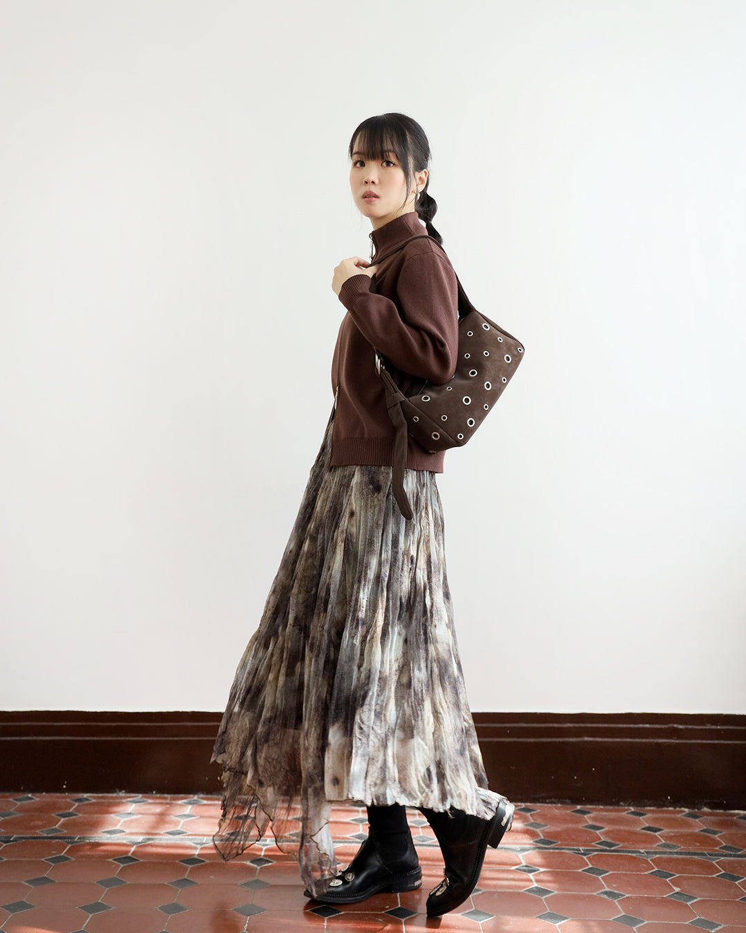 Asymmetric Pattern Skirt