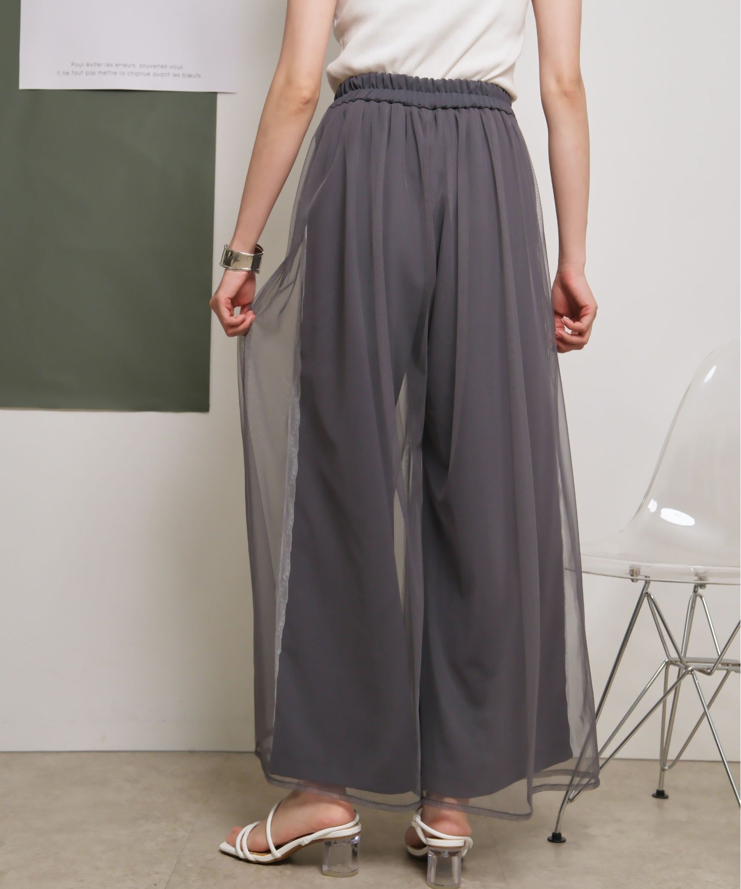 JAPAN BRAND - Lace Trim Mesh Layer Pants (2 Colors)
