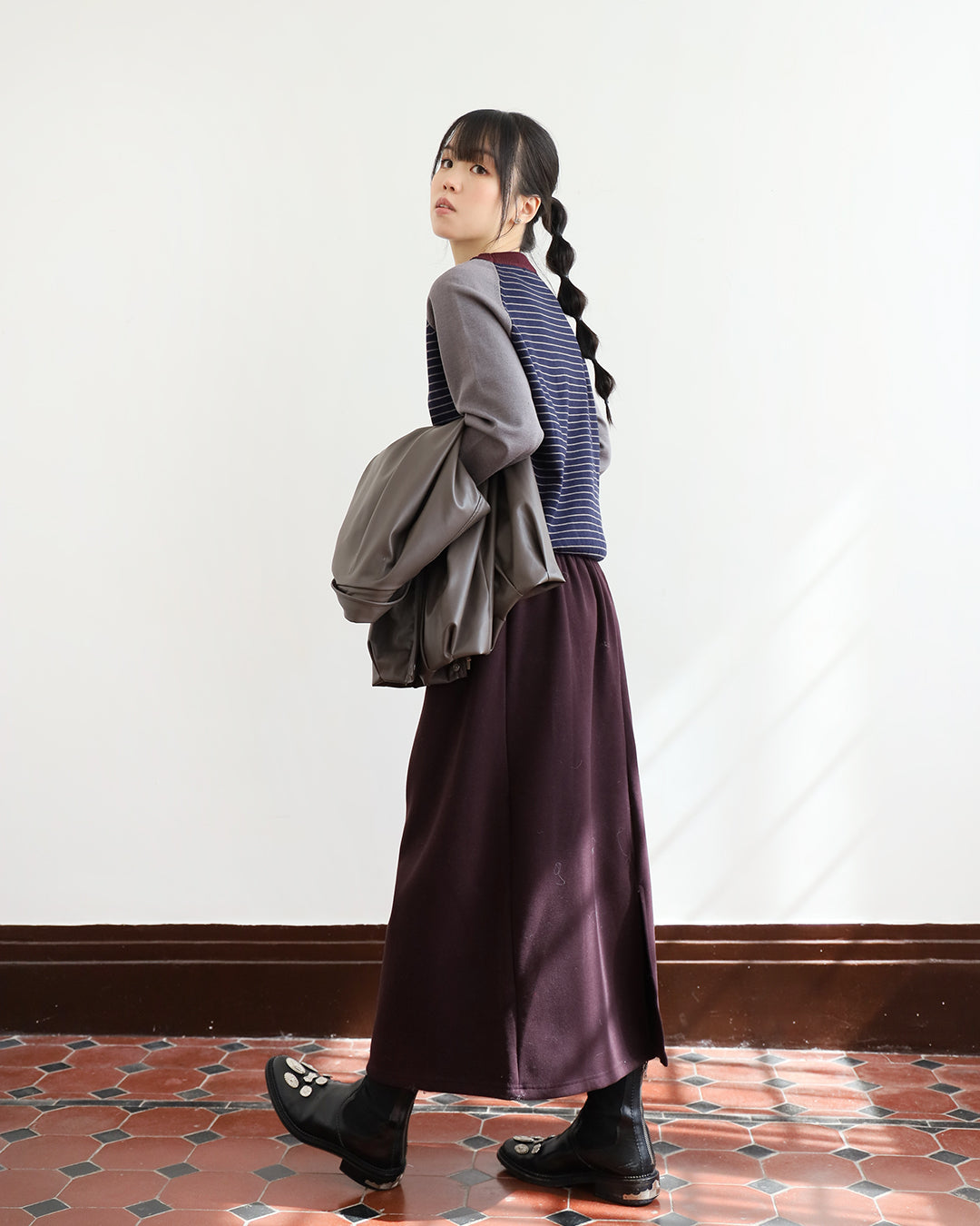 Raglan Sleeve Striped Top