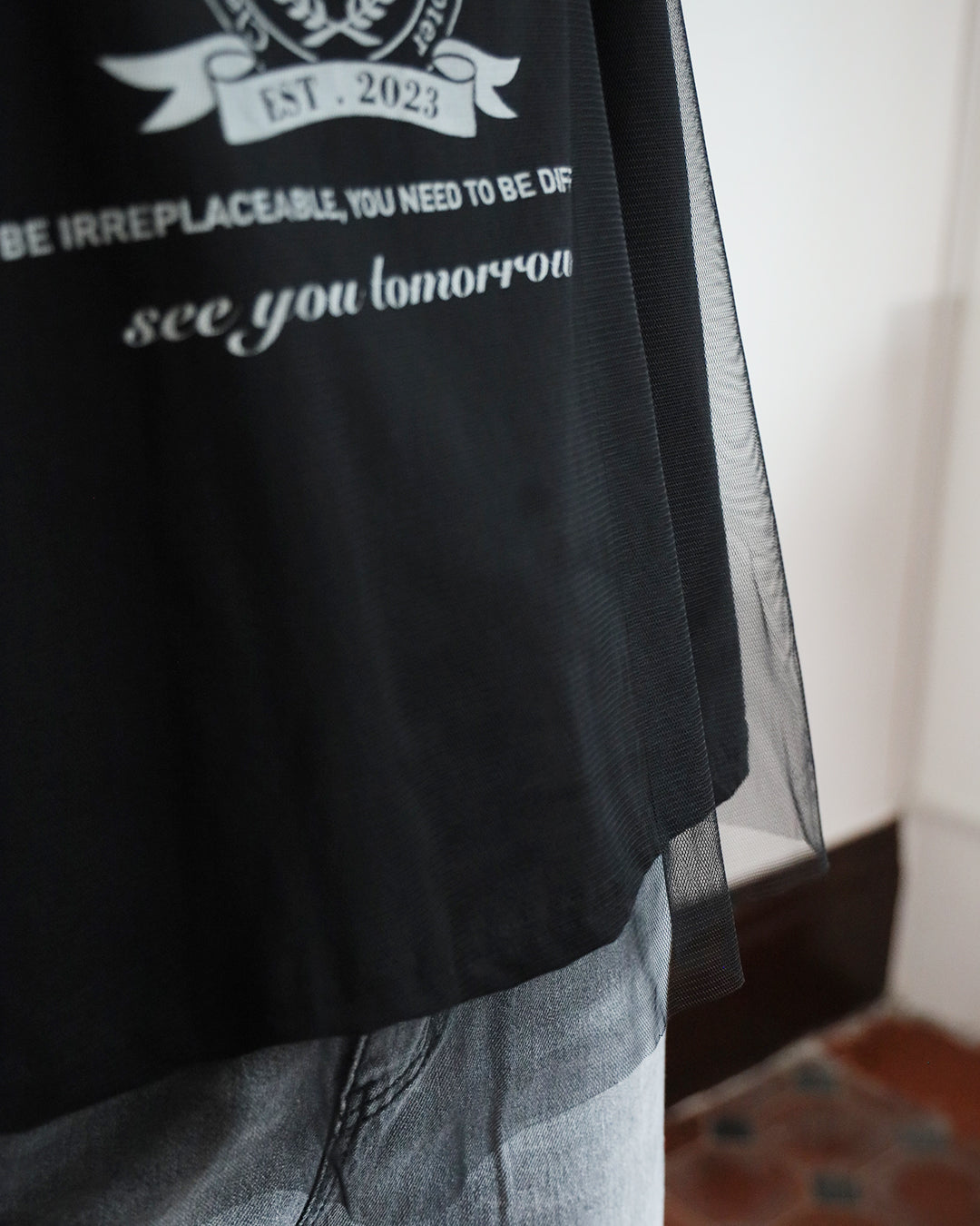 Mesh Layer Print Tee (2 Colors)