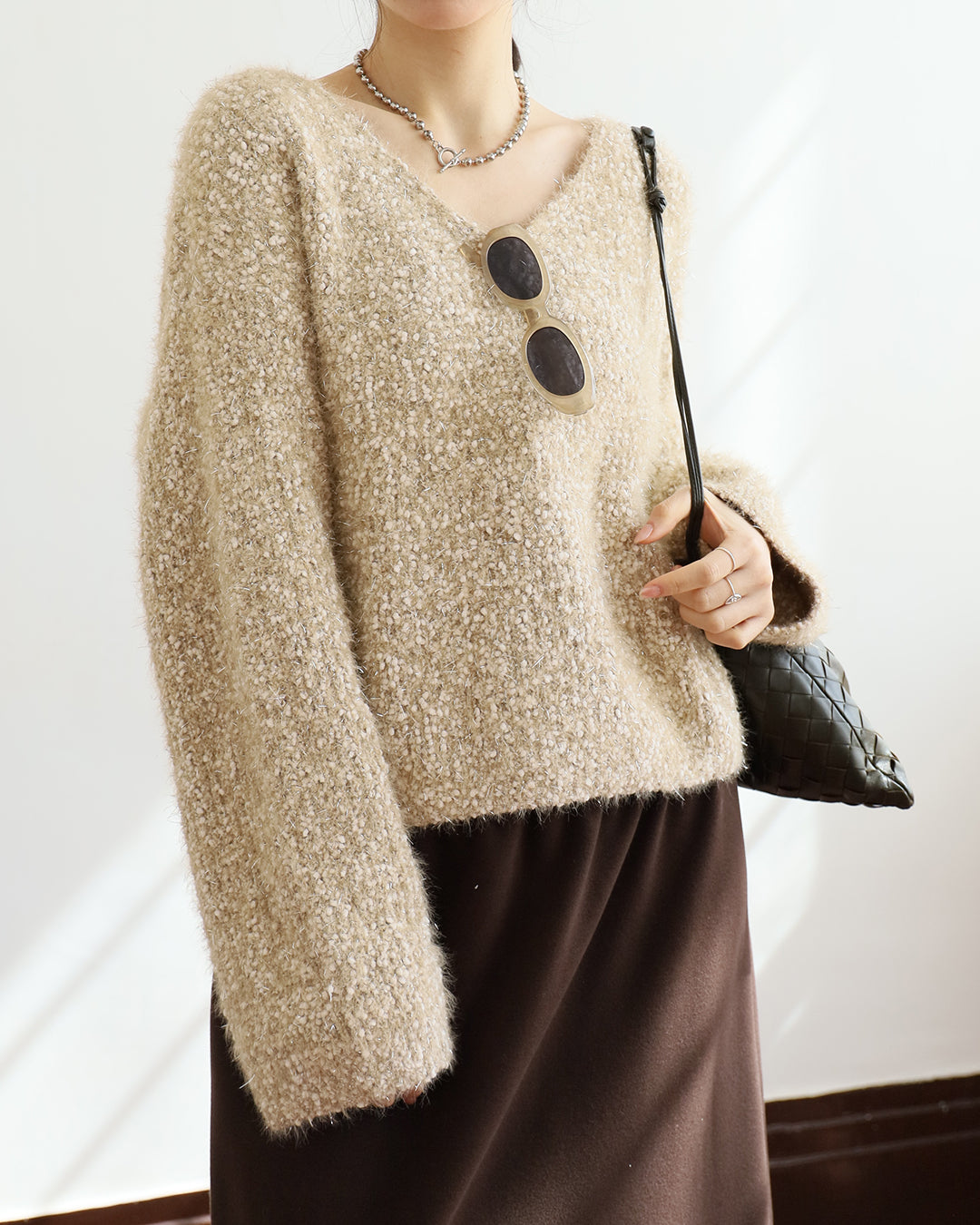 V-Neck Metallic Top (2 colos)