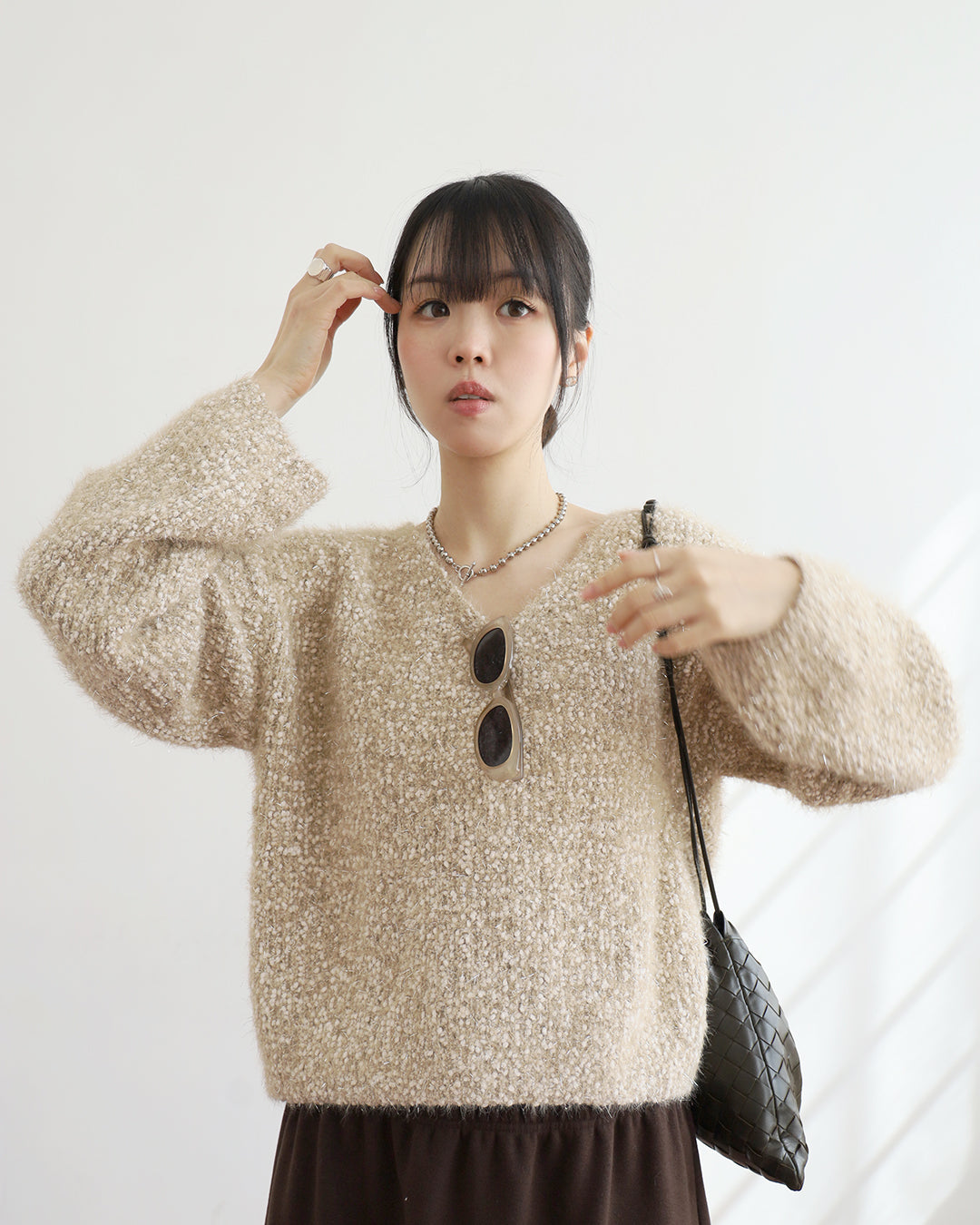 V-Neck Metallic Top (2 colos)