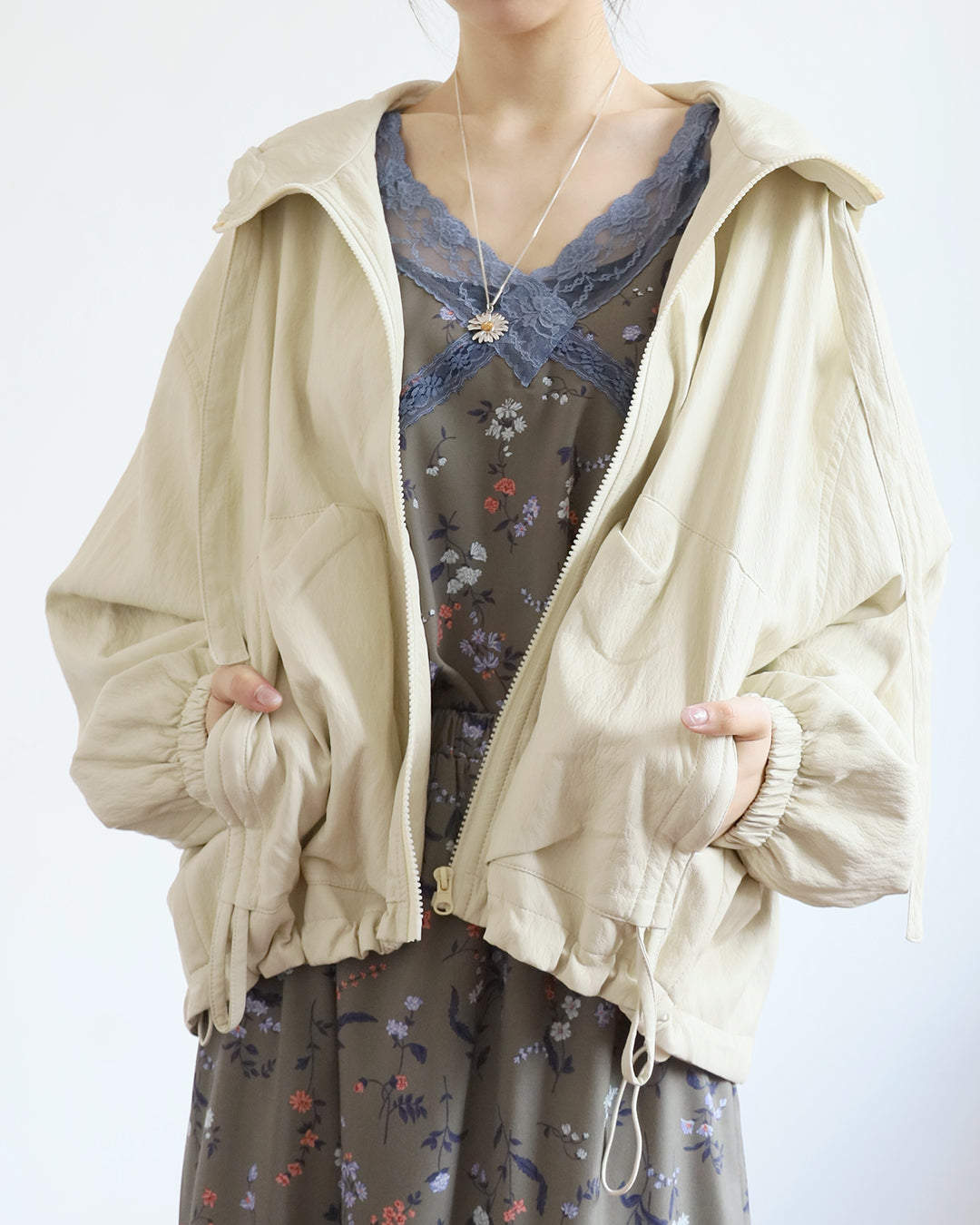 Ivory Faux Leather Jacket