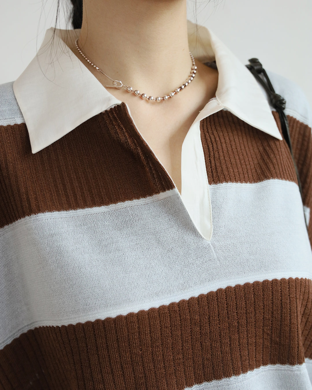 Contrast Striped Polo Top (2 colors)