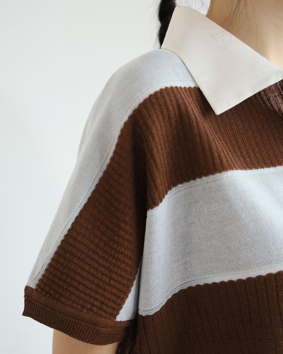 Contrast Striped Polo Top (2 colors)