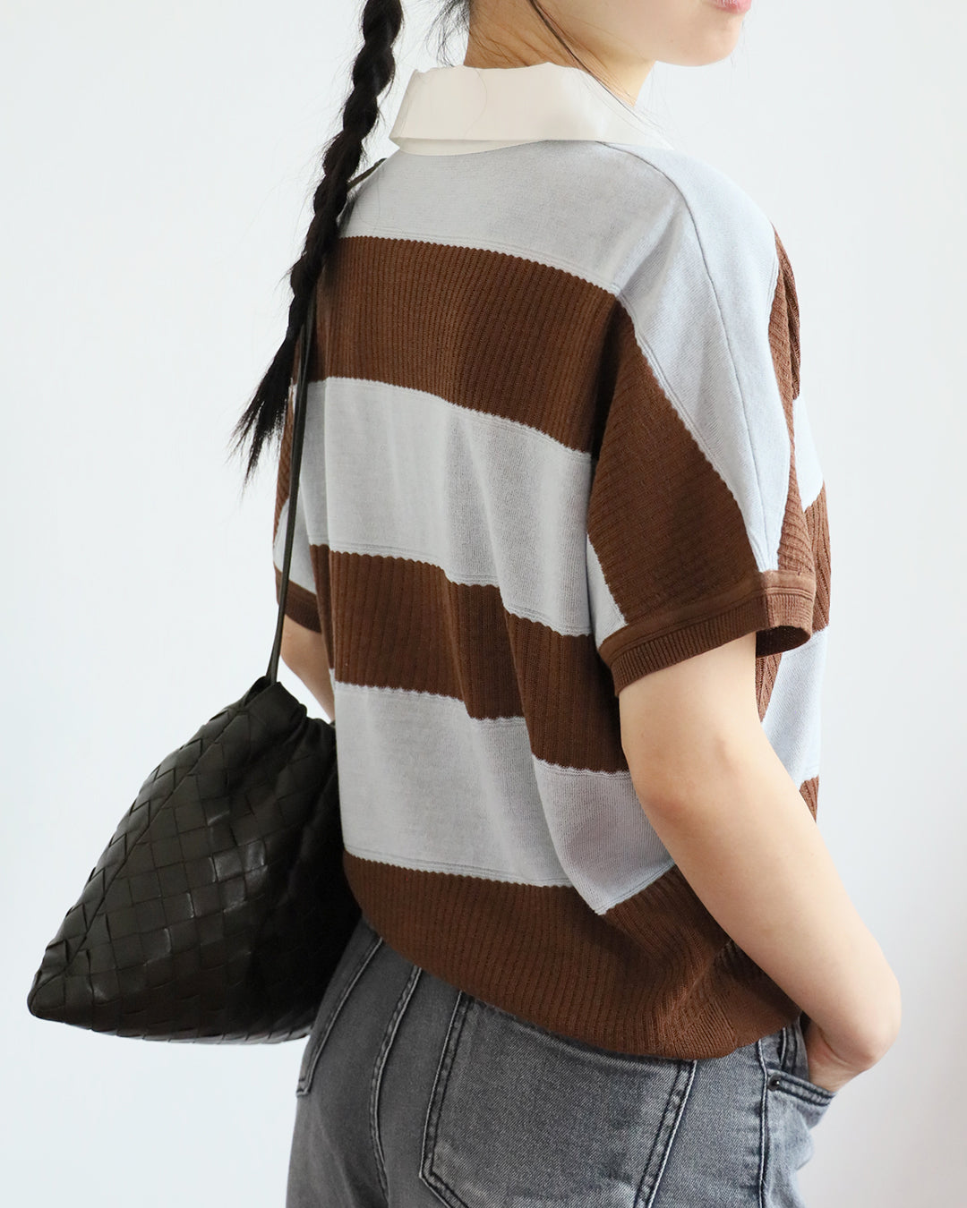 Contrast Striped Polo Top (2 colors)