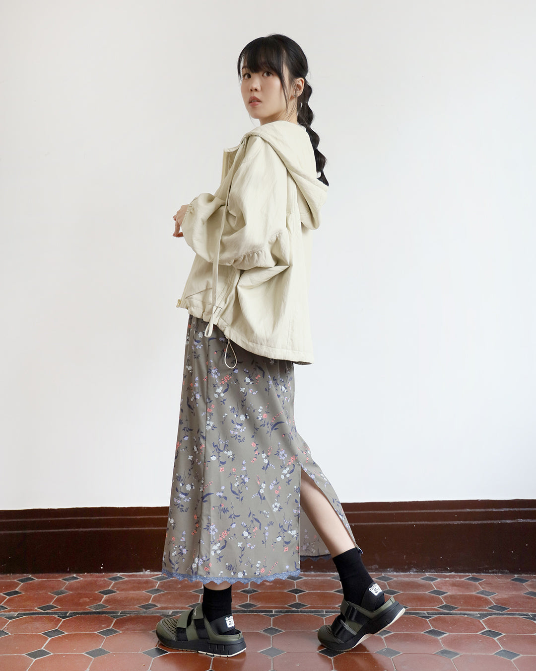 Ivory Faux Leather Jacket