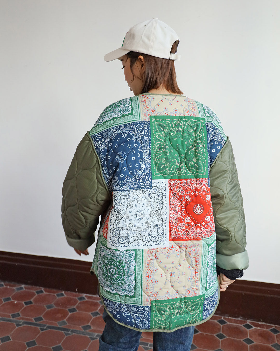 Bandana Print Quilted Jacket (2 color)