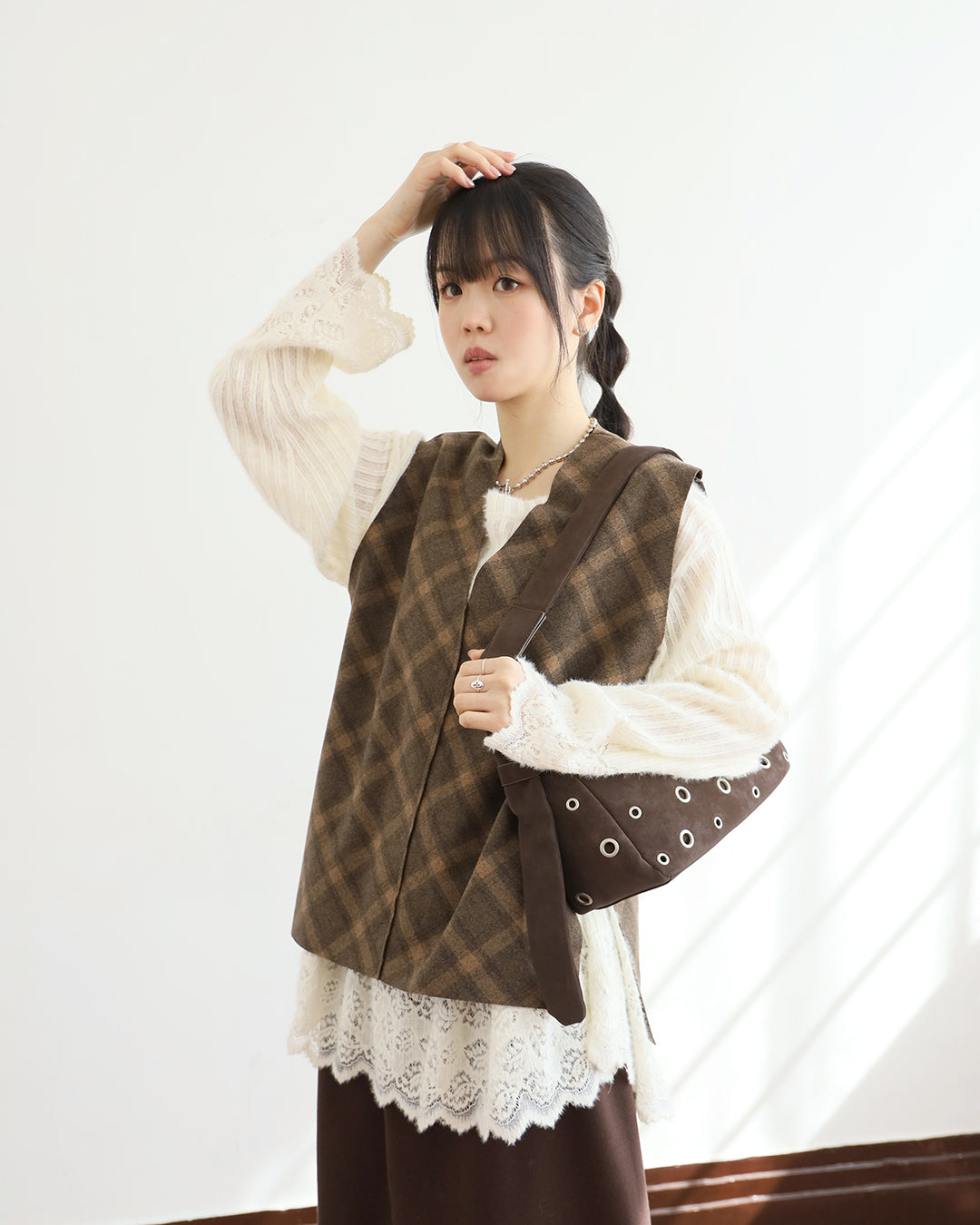 Lace Trim Peplum Hem Top (2 colors)