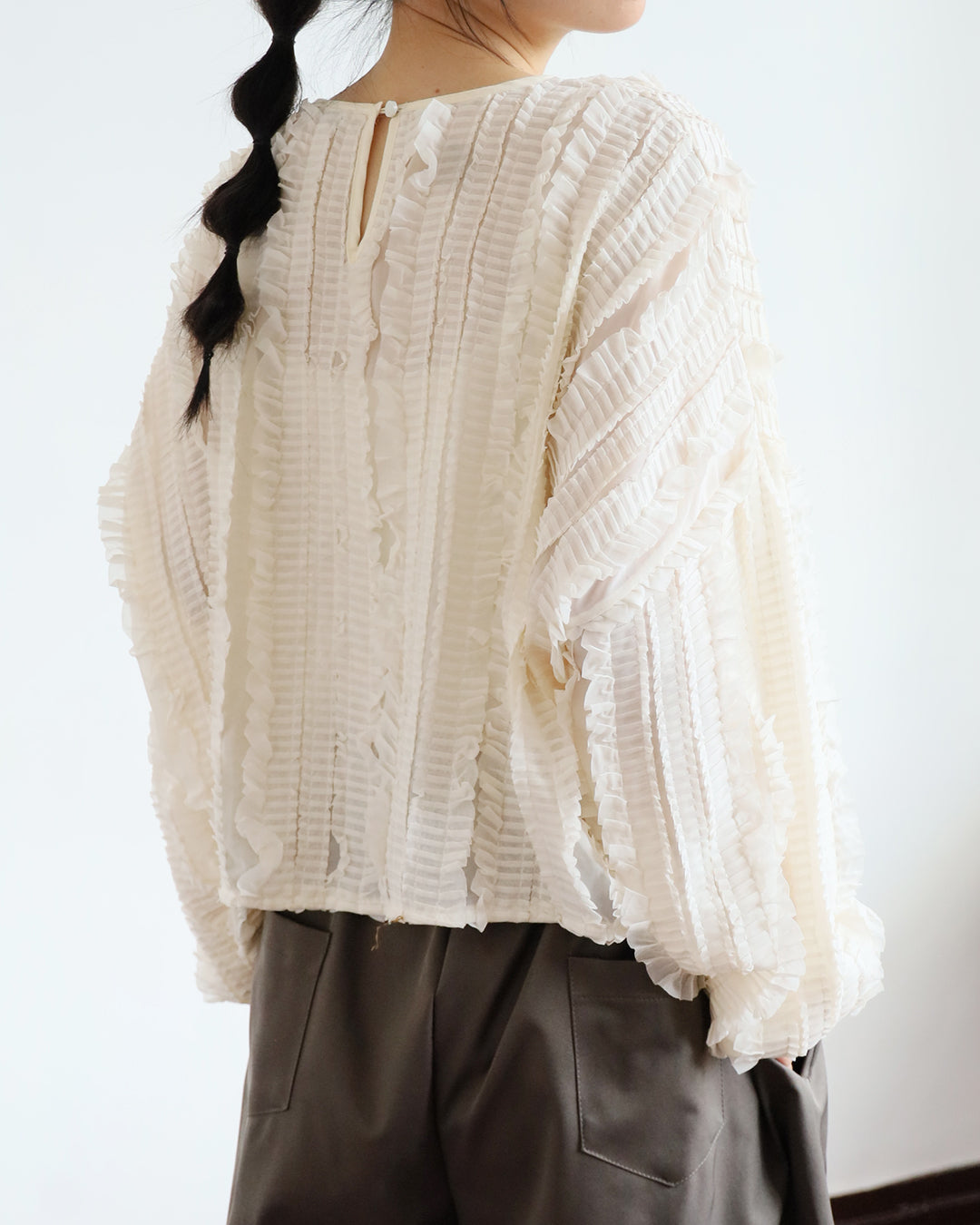 Pleated Trim Top (2 color)