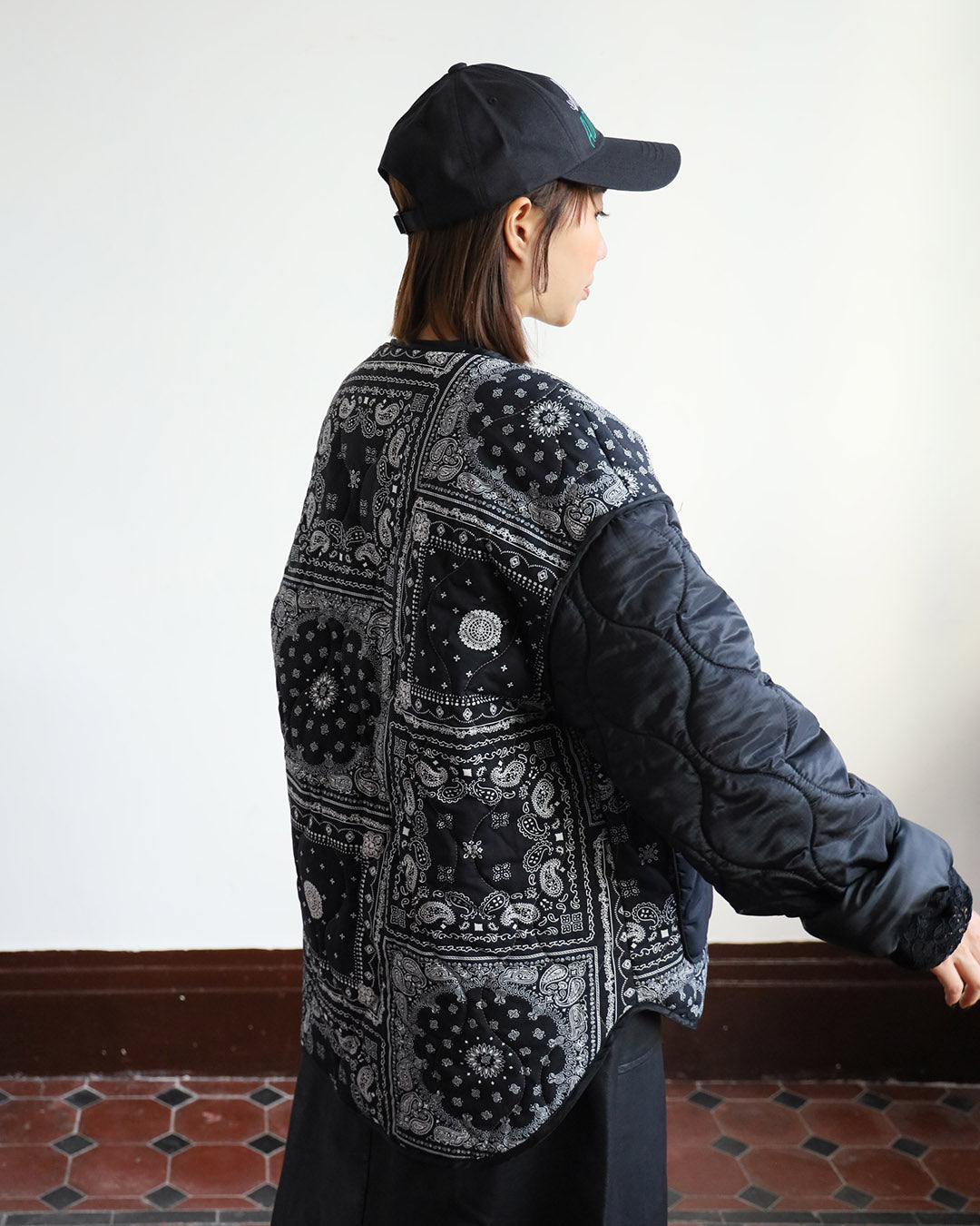 Bandana Print Quilted Jacket (2 color)