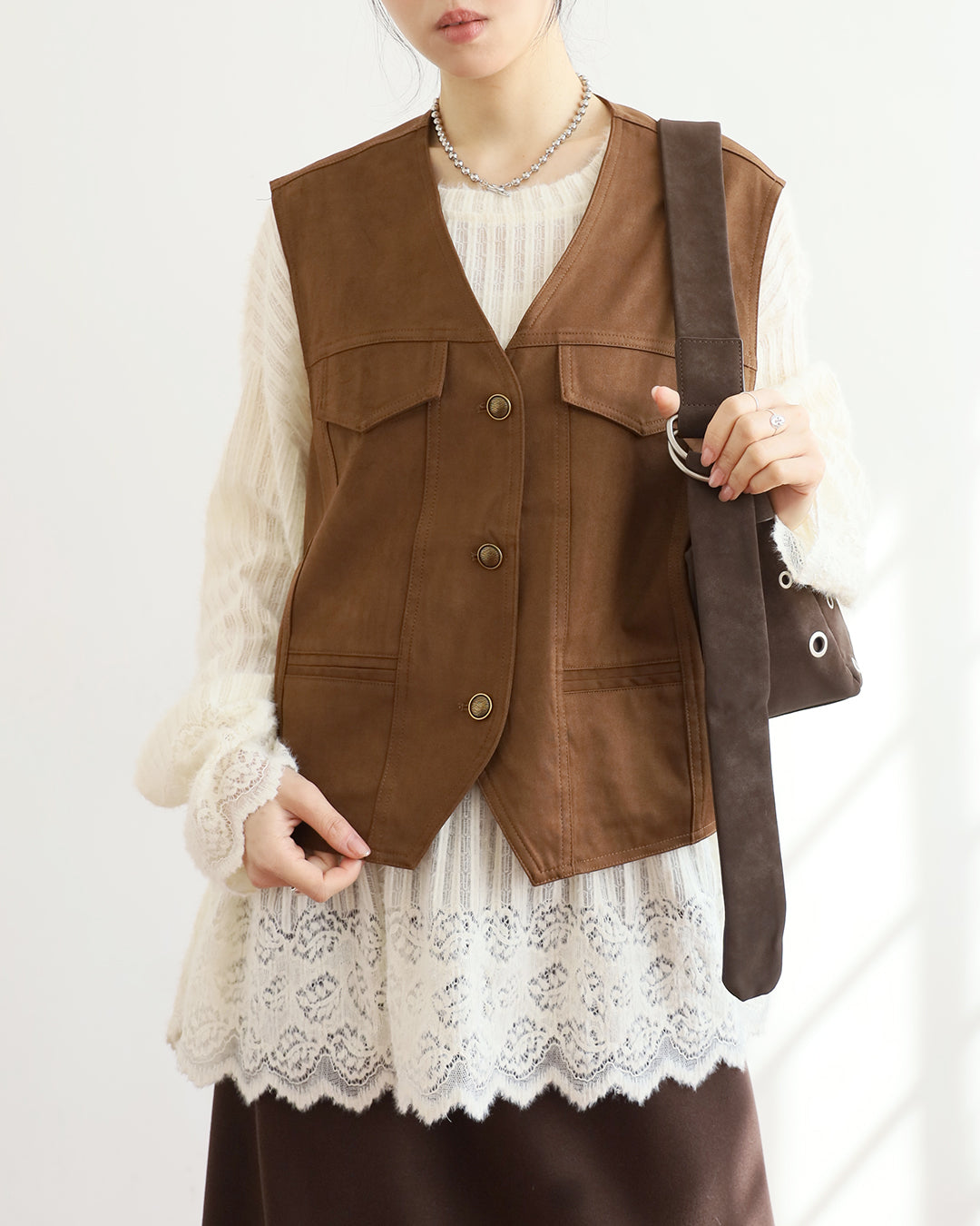 Lace Trim Peplum Hem Top (2 colors)