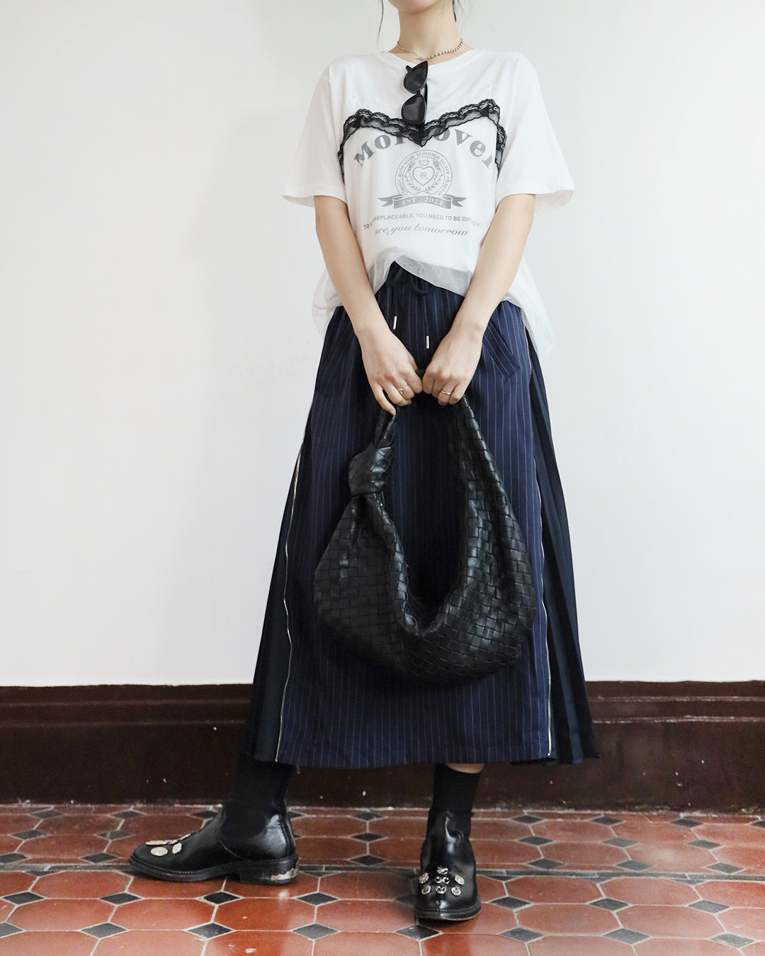 Mesh Layer Print Tee (2 Colors)