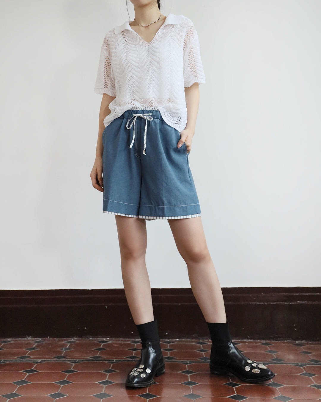 Pinstripe Trimmed Shorts (2 Colors | Size S - L)