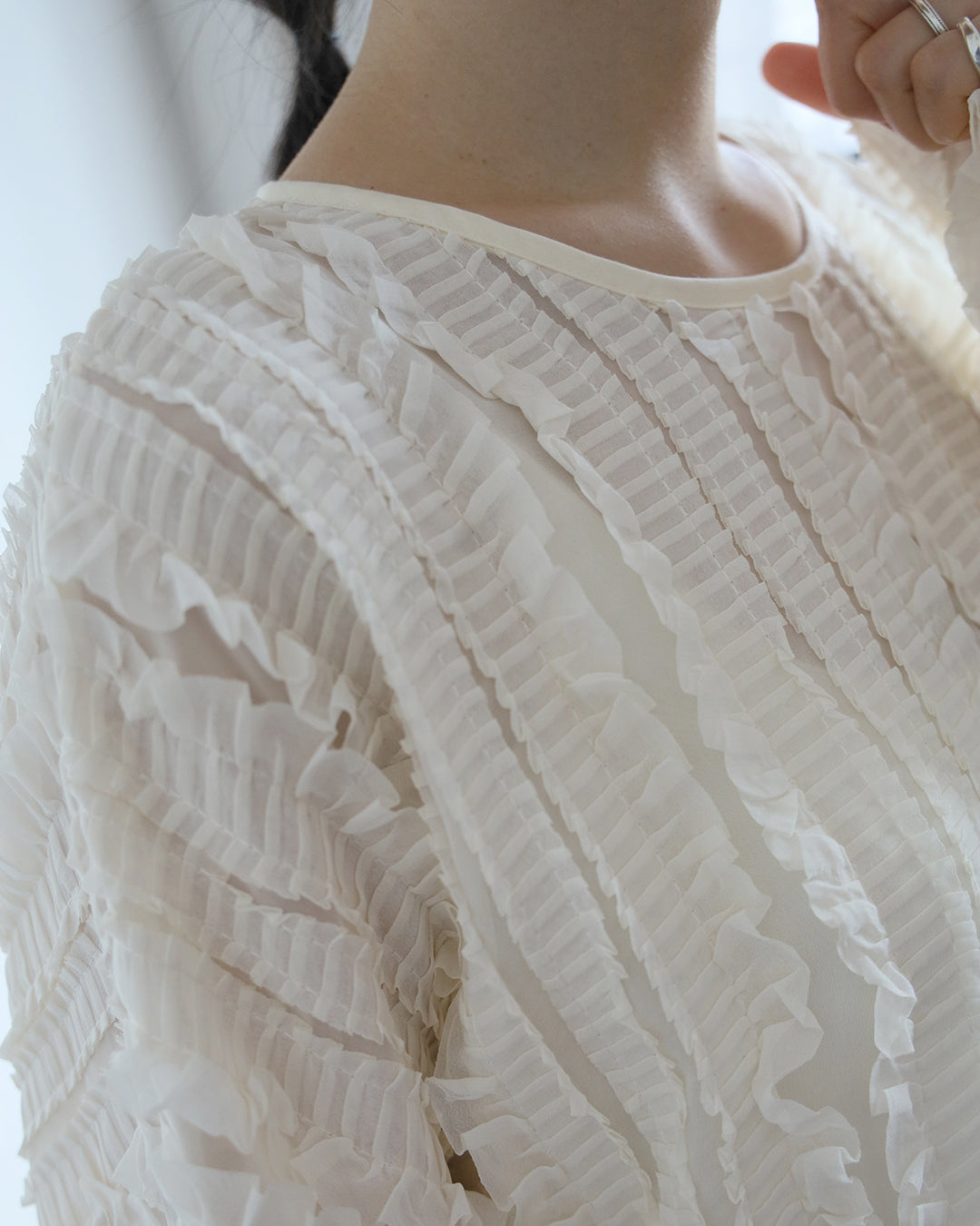 Pleated Trim Top (2 color)