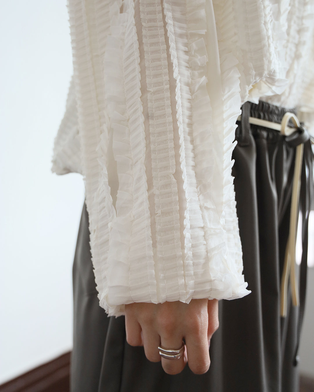 Pleated Trim Top (2 color)