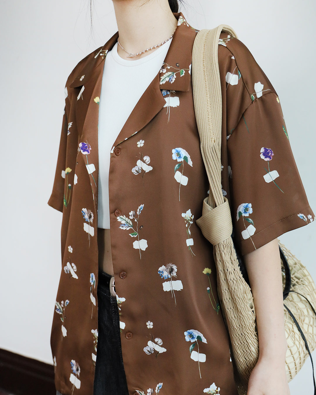 Silky Floral Shirt (2 colors)