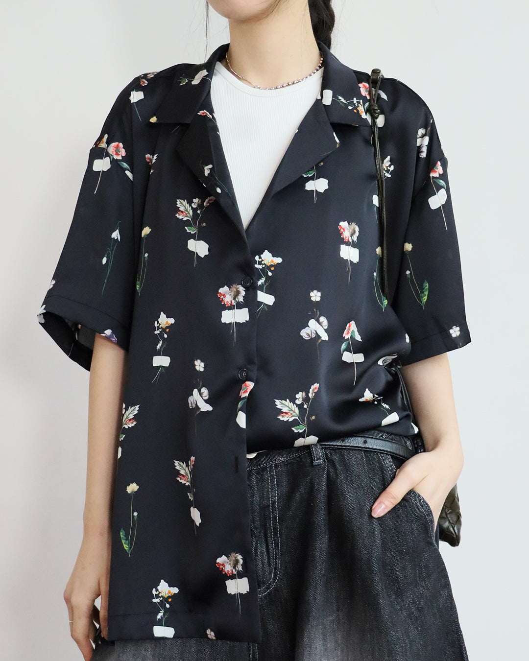 Silky Floral Shirt (2 colors)