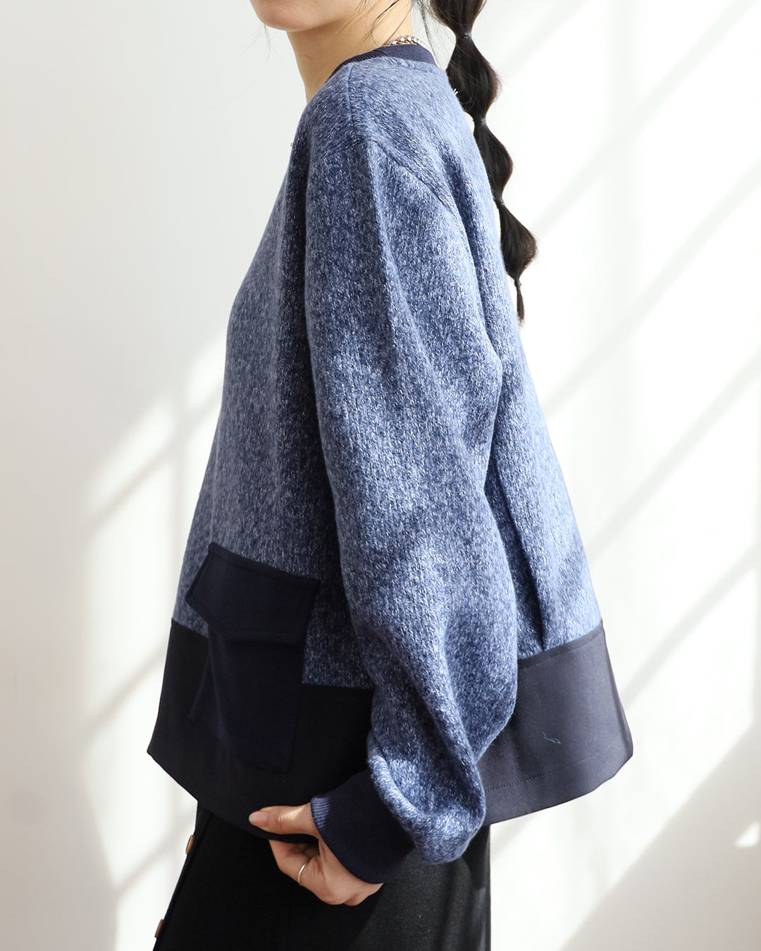 Mix Fabric Knit Top (2 colors)