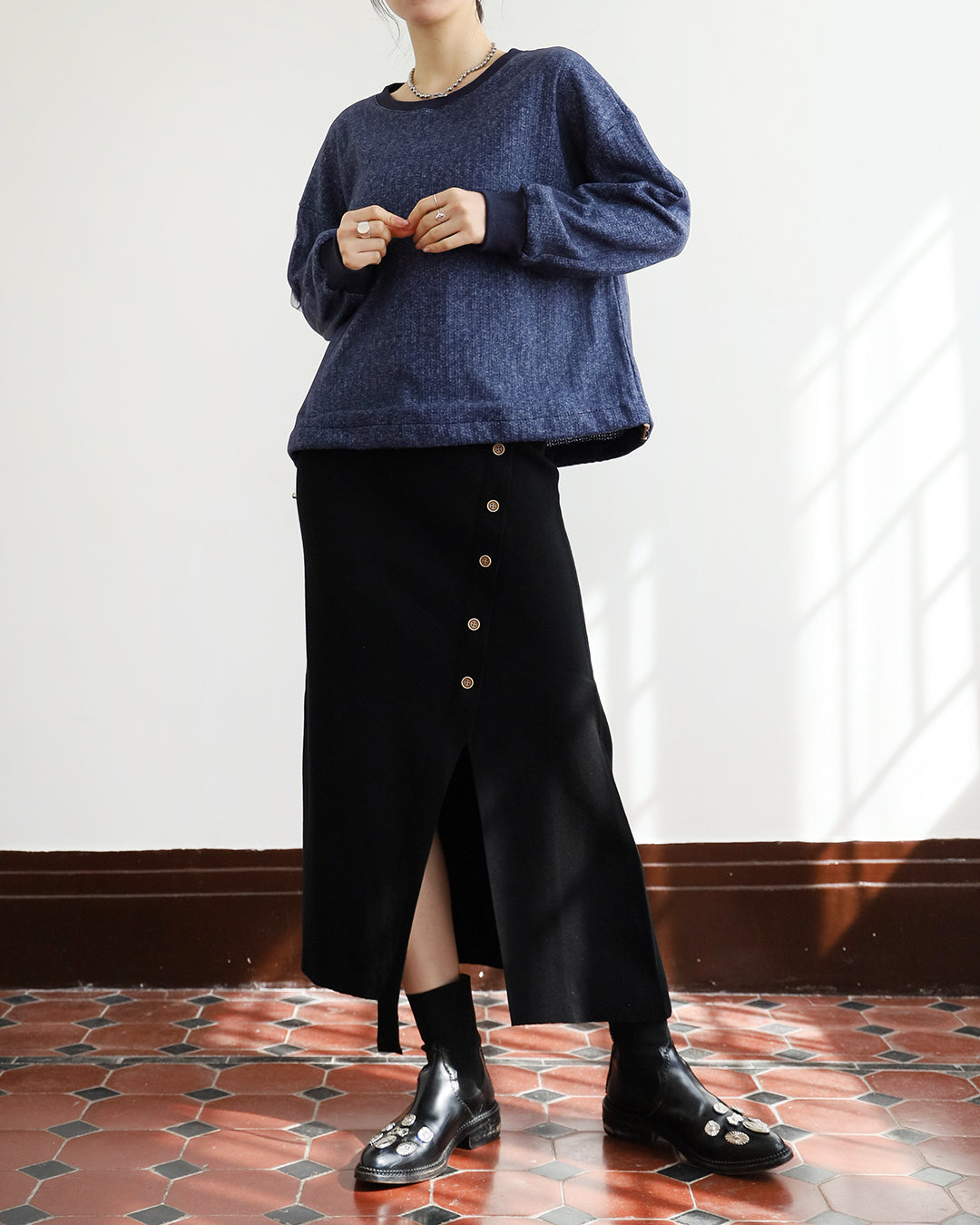 Mesh Layer Braided Knit Top (3 colors)