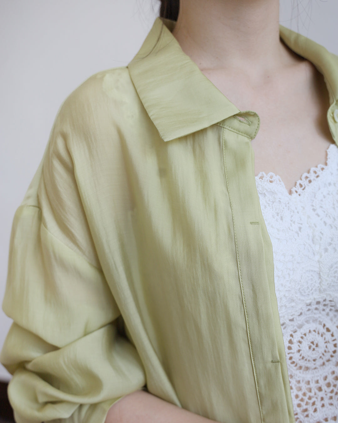 Silky Shirt w/ Back Buttons (4 colors)