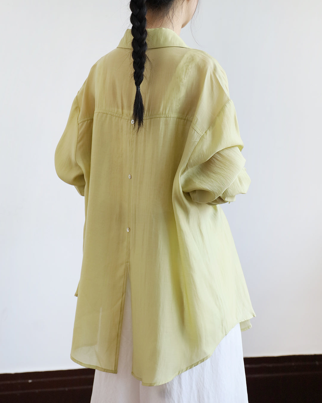 Silky Shirt w/ Back Buttons (4 colors)
