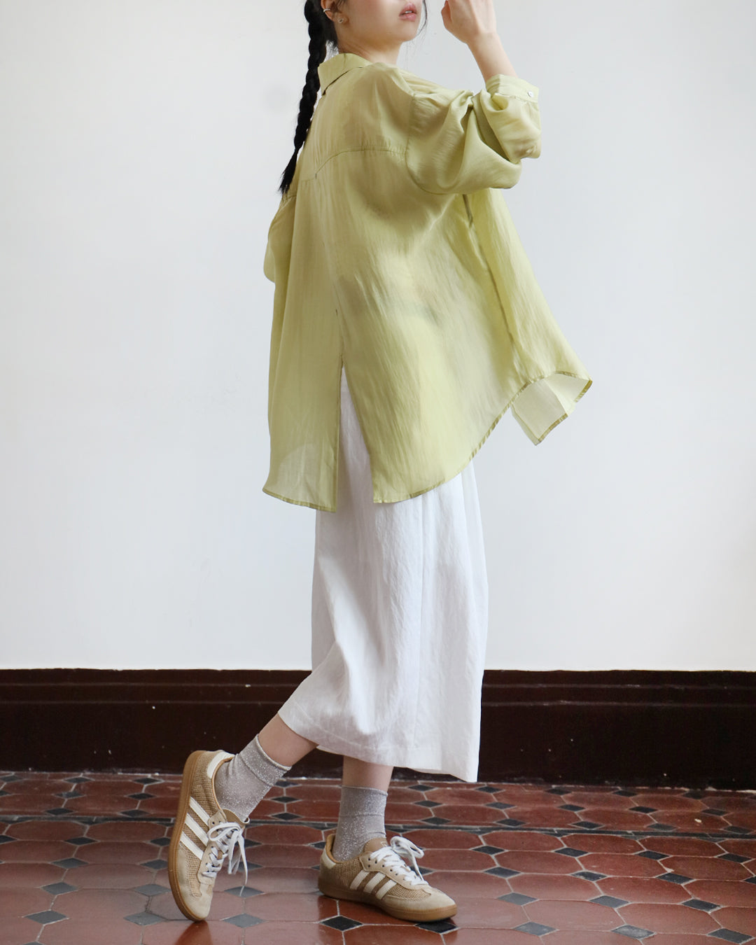 Silky Shirt w/ Back Buttons (4 colors)