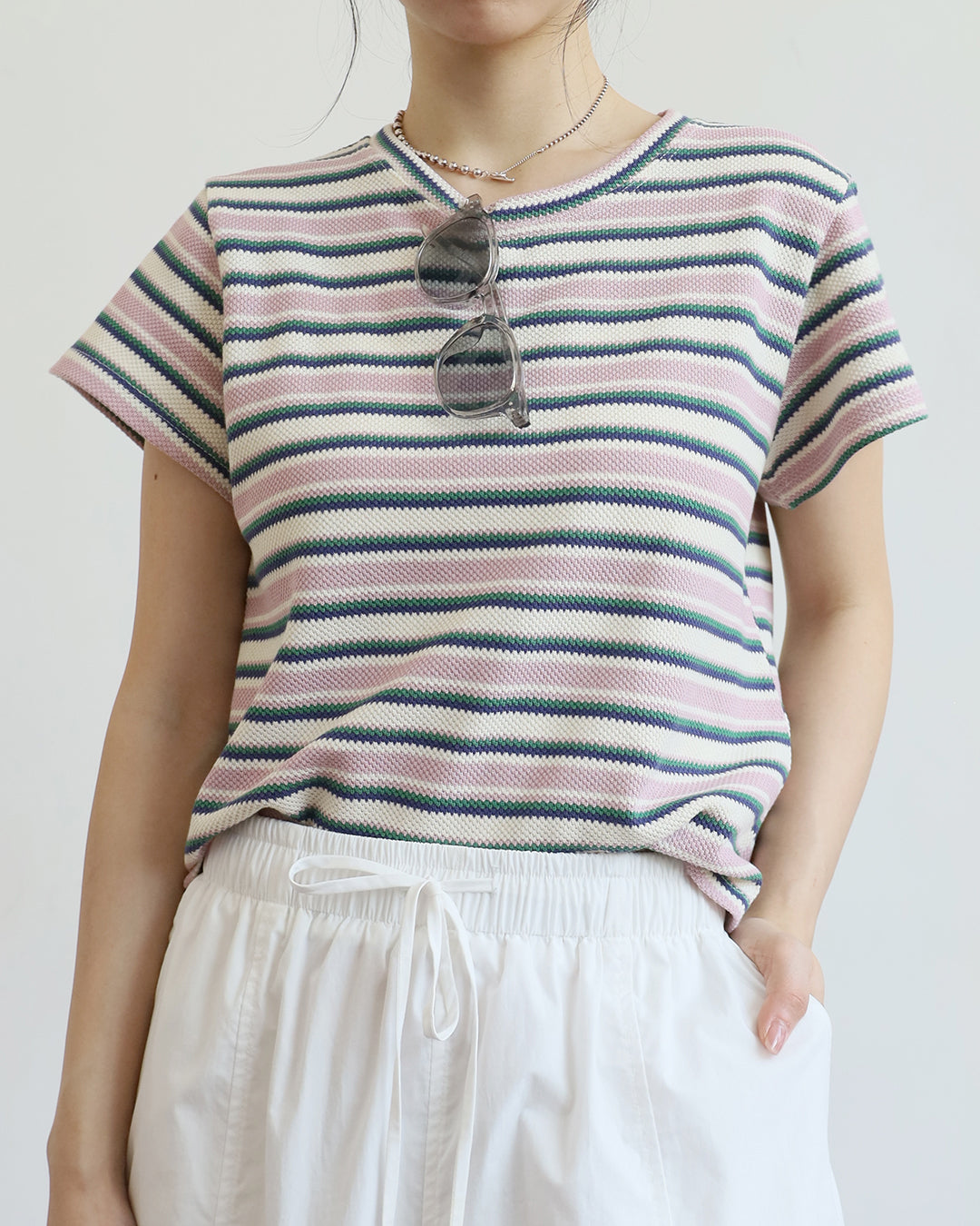 Striped Top in Texture Fabric (2 Colors)