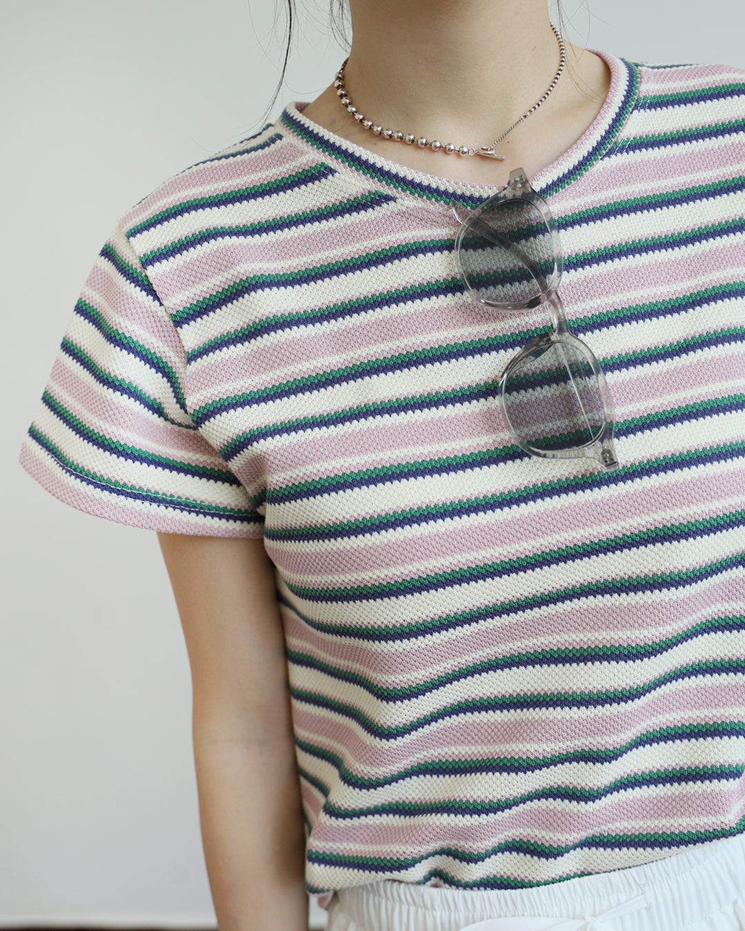 Striped Top in Texture Fabric (2 Colors)