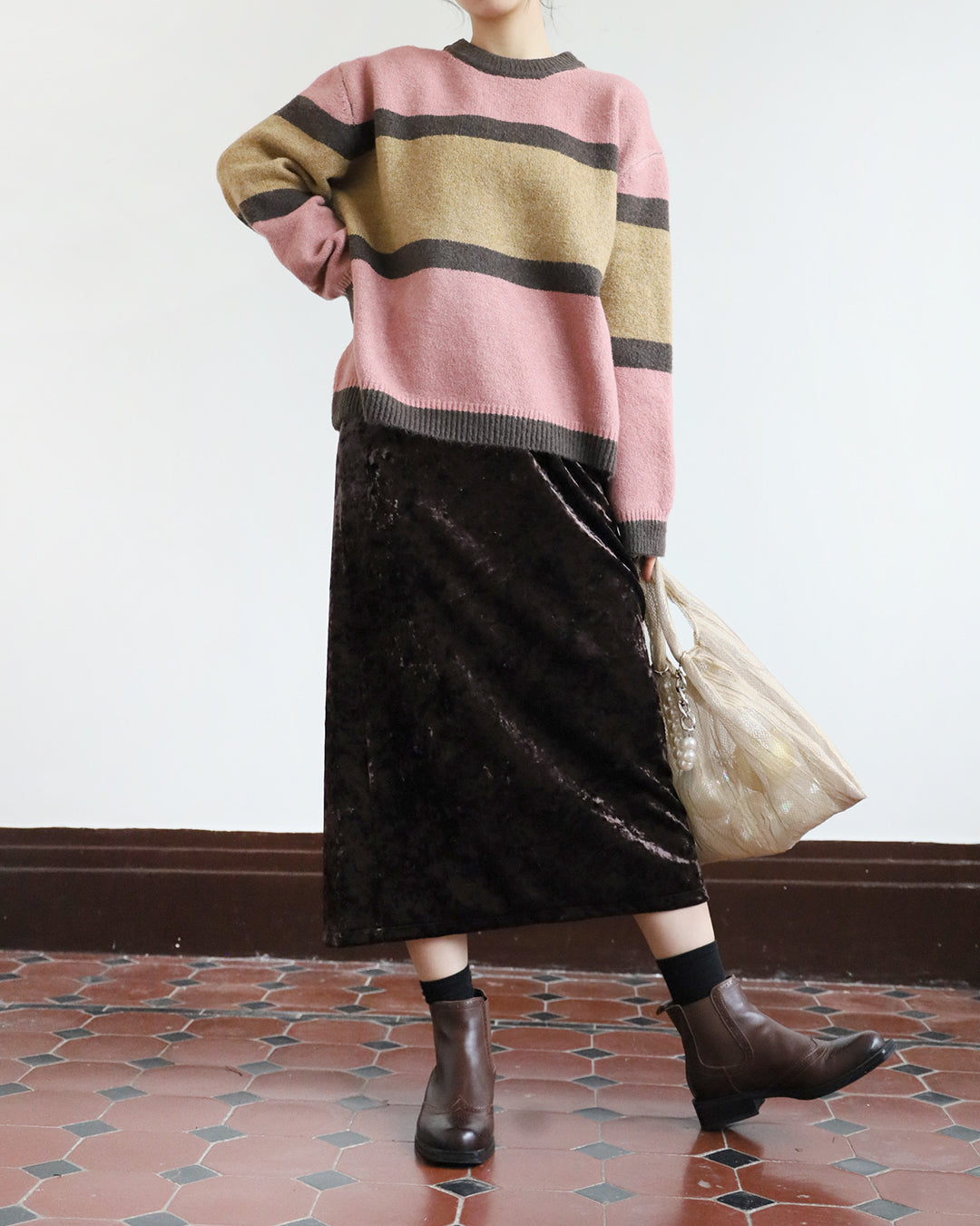 Velvet Pencil Skirt